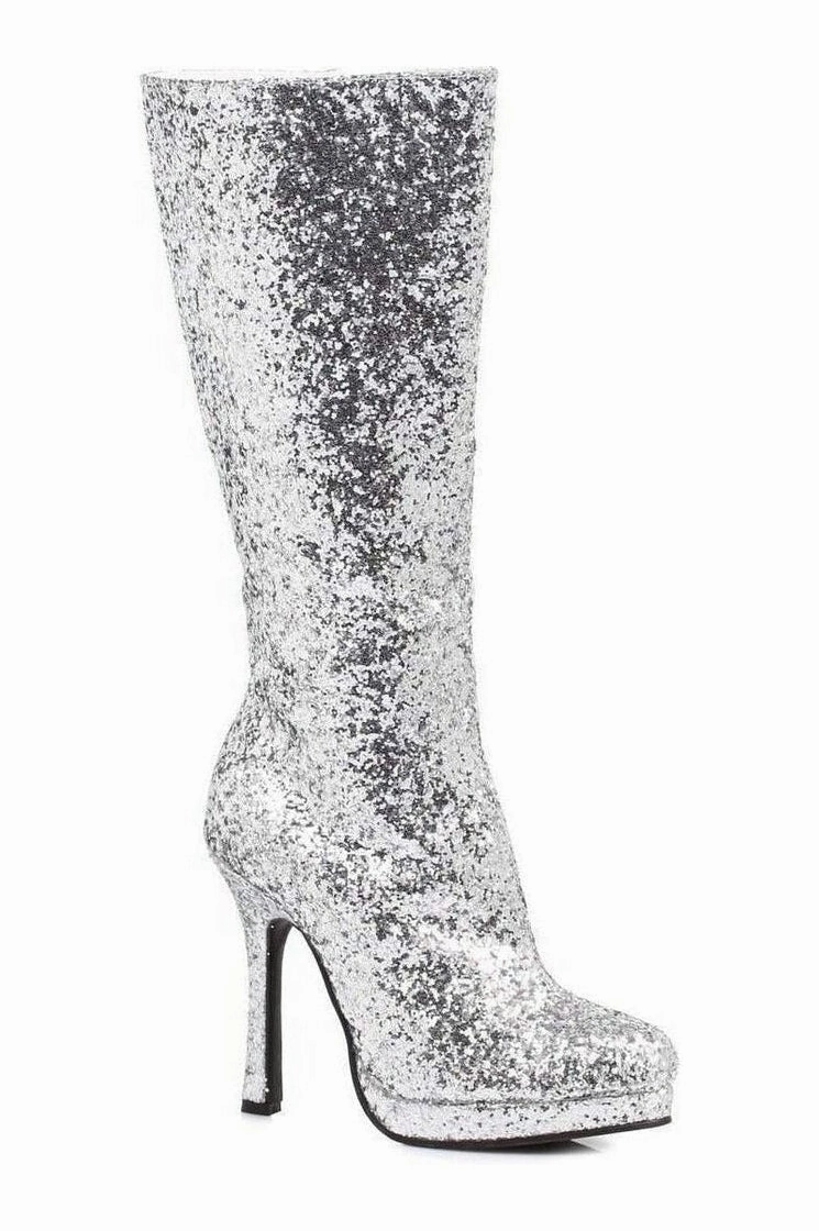 421-ZARA Knee Boot  | Silver Glitter