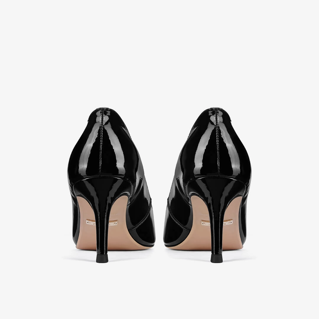 *TIA BLACK PATENT - kitten heels