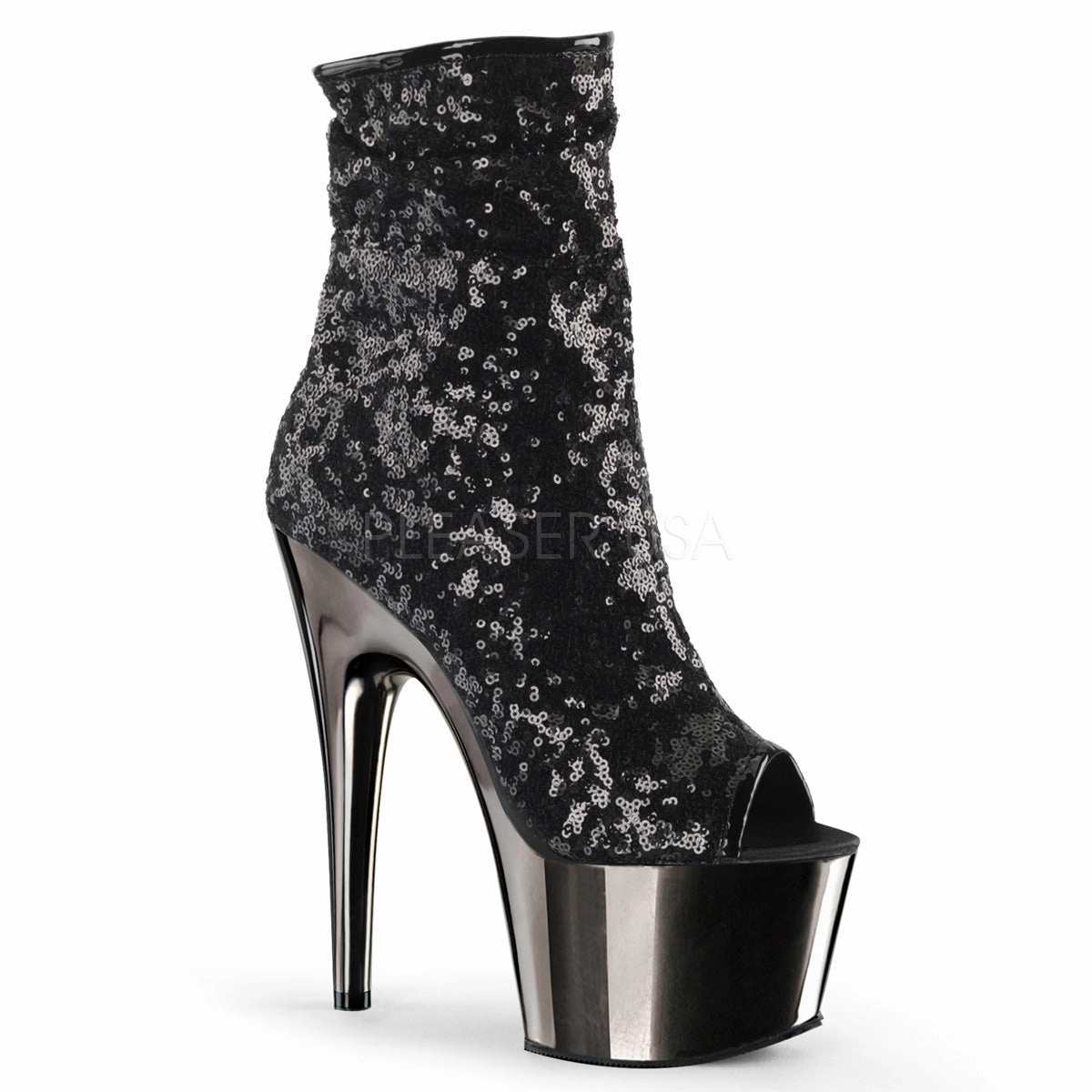 ADORE-1008SQ  Black Sequins/Dark Pewter Chrome