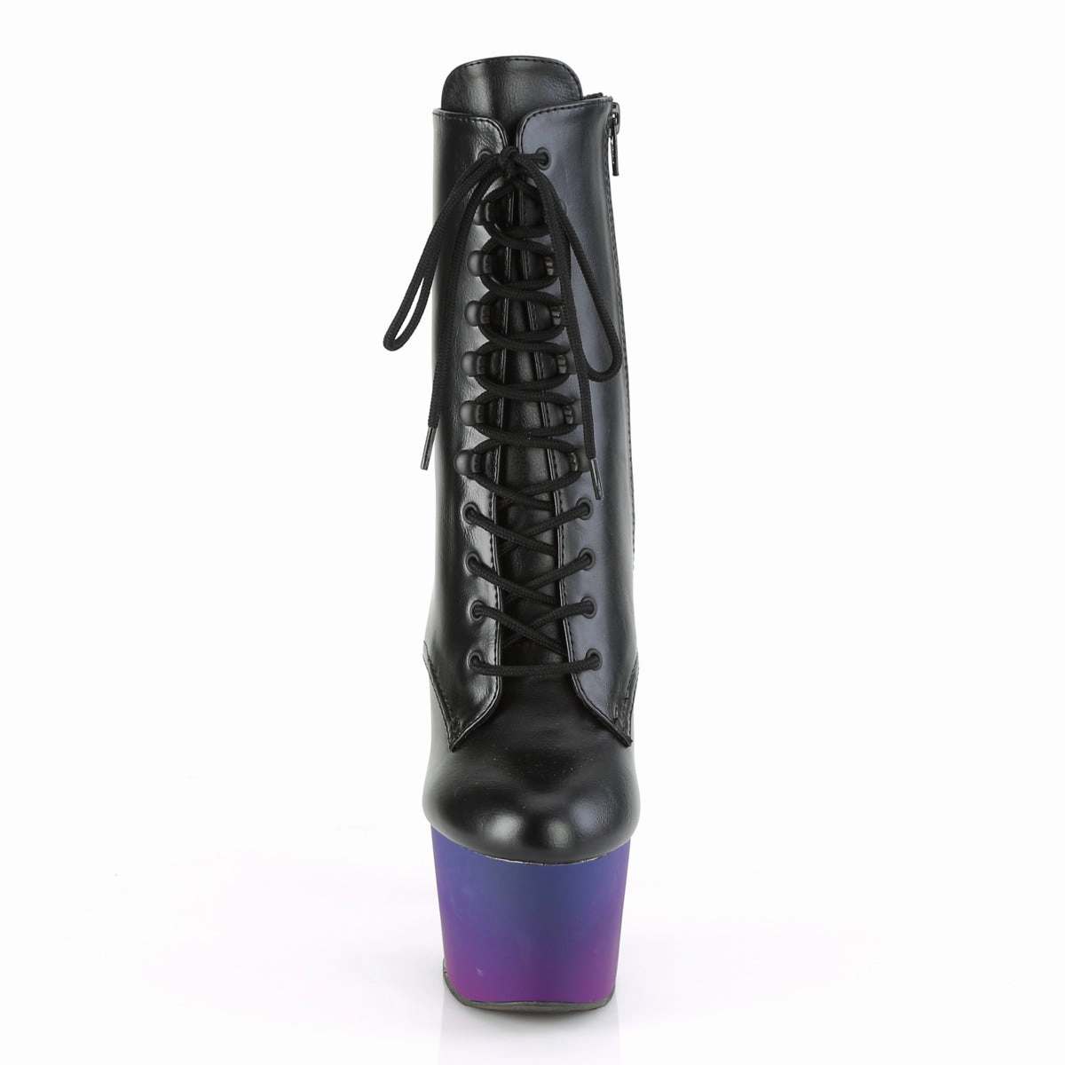 ADORE-1020BP  Black Faux Leather/Blue-Purple Ombre