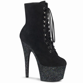 ADORE-1020FSMG  Black Faux Suede/Black Multi Mini Glitter