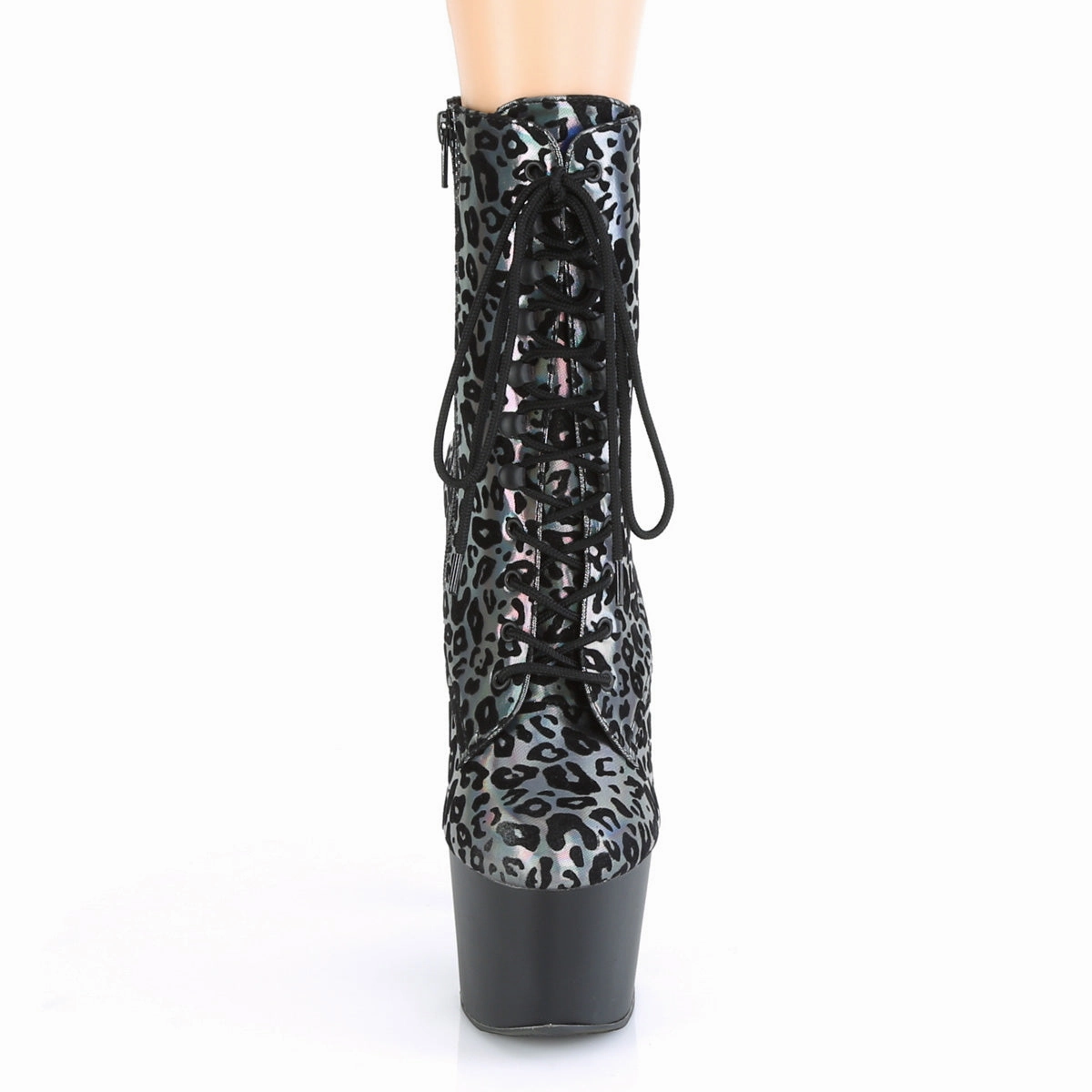 ADORE-1020LP  Pewter Leopard Print Holographic/Black Matte