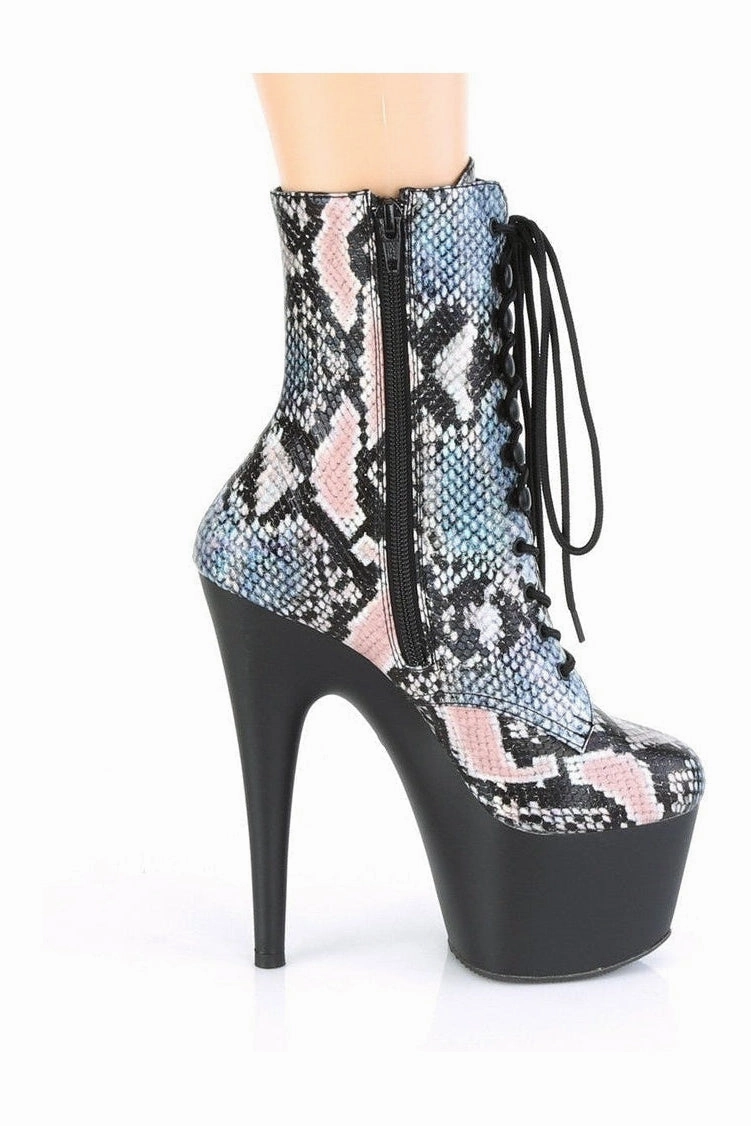 ADORE-1020SP Exotic Boot | Silver Faux Leather