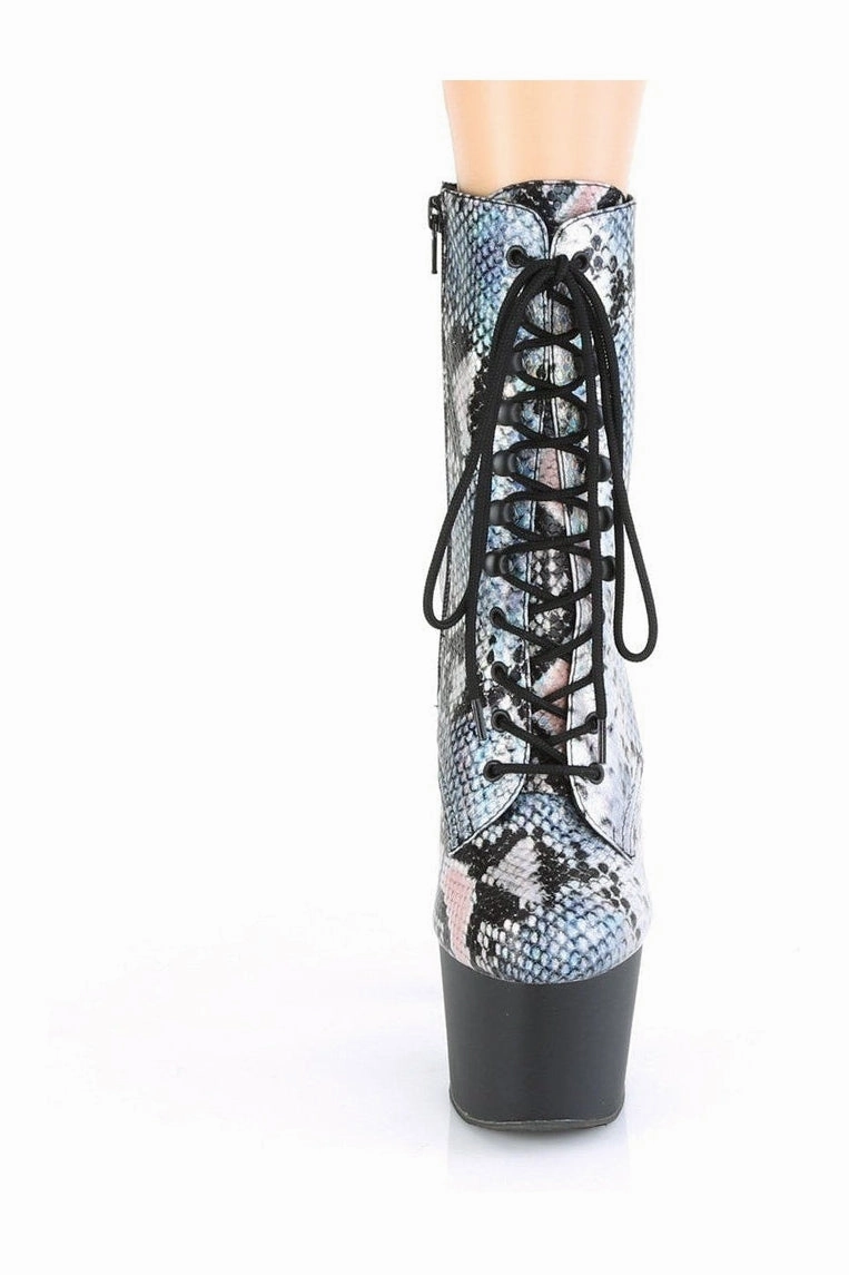 ADORE-1020SP Exotic Boot | Silver Faux Leather