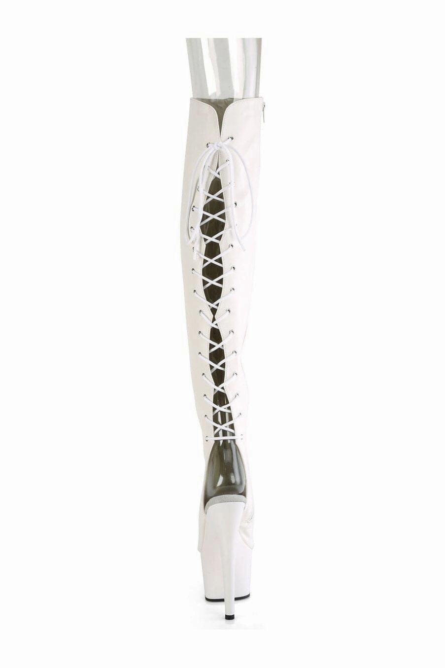 ADORE-3019 White Faux Leather Knee Boot