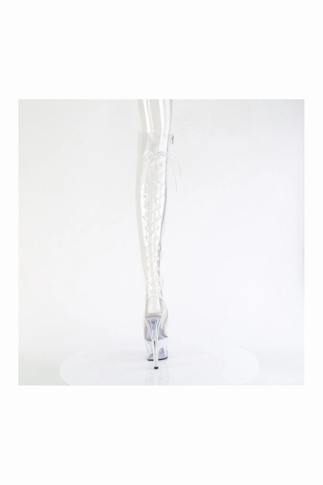 ADORE-3019C Clear Faux Leather Knee Boot