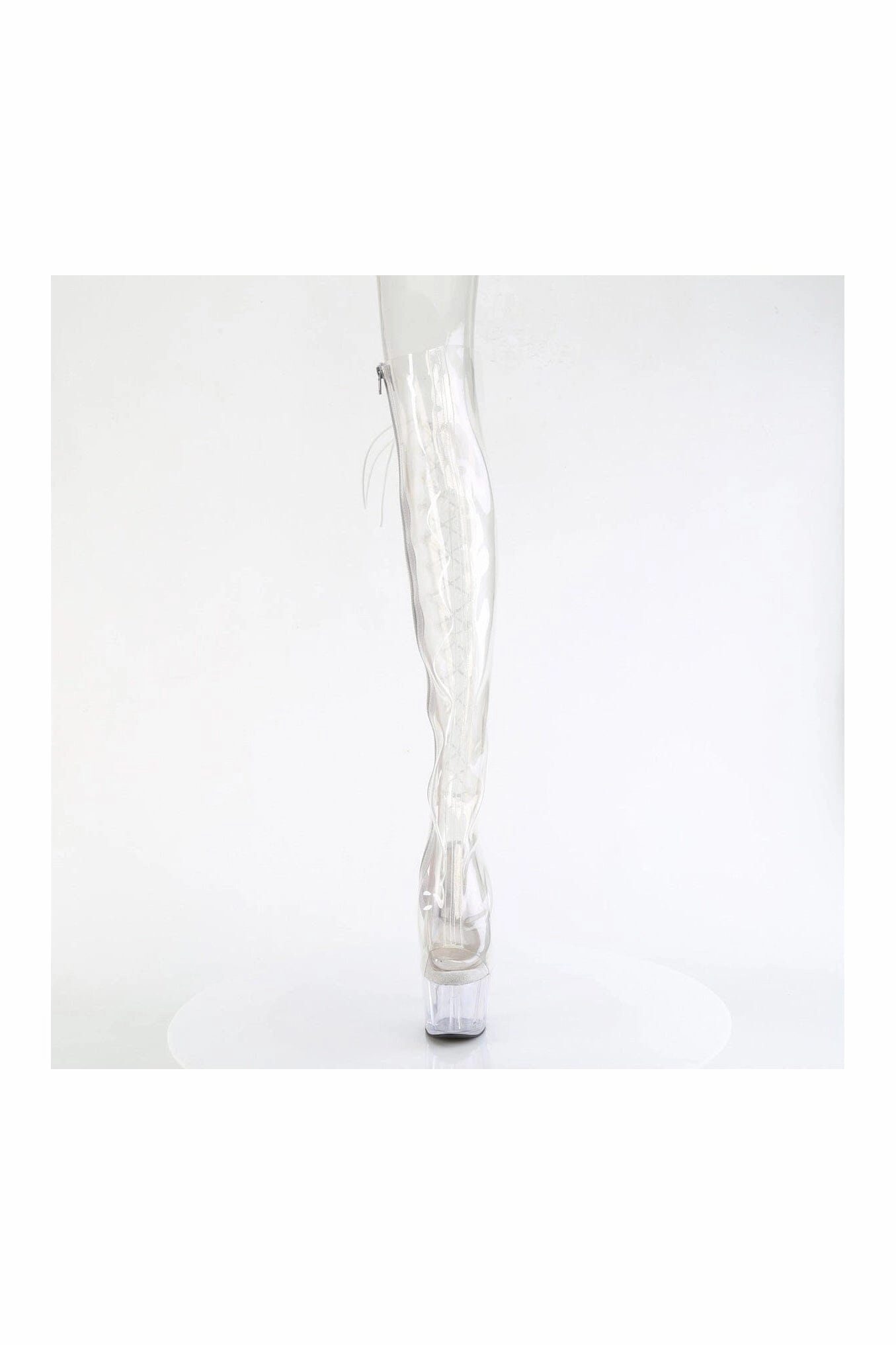 ADORE-3019C Clear Faux Leather Knee Boot