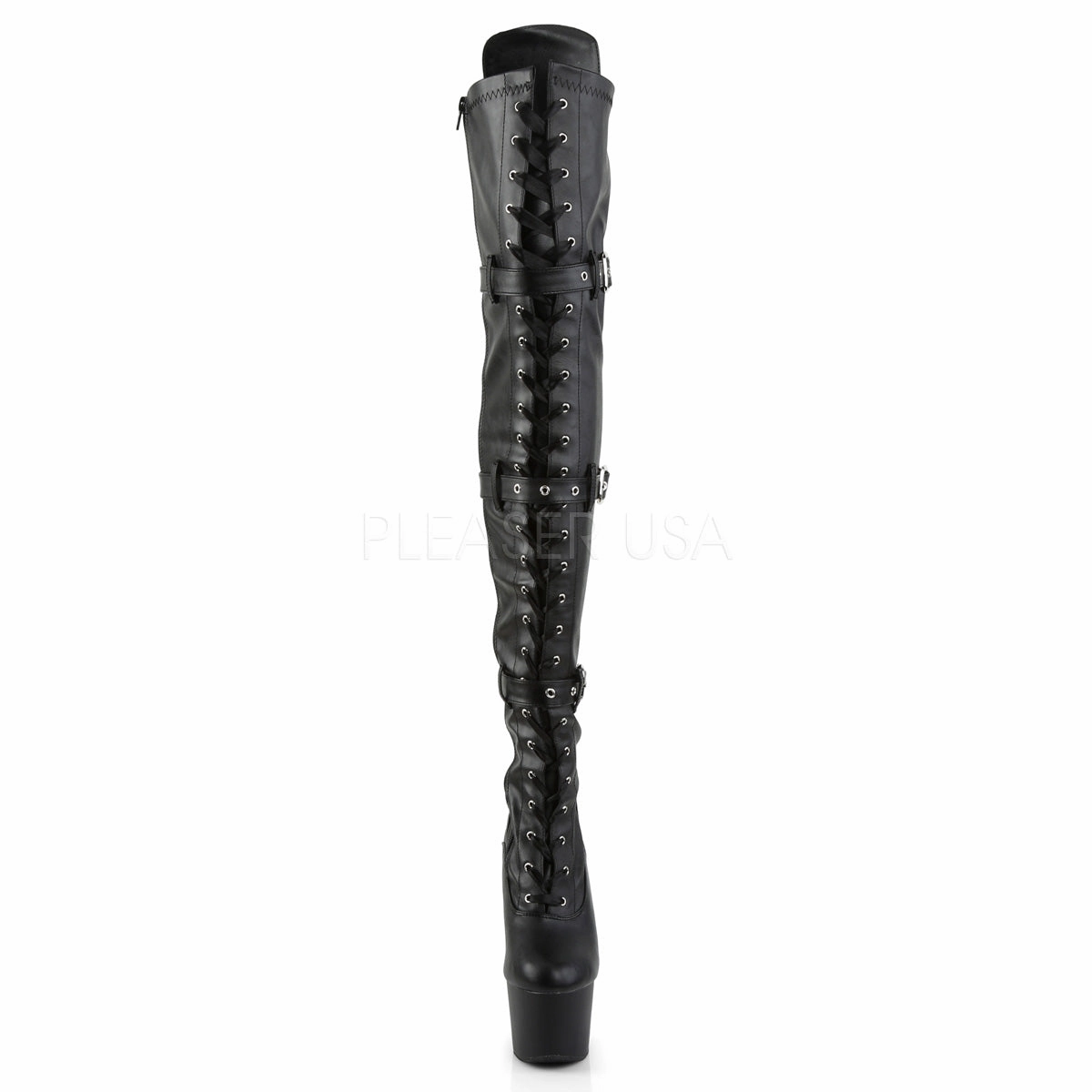 ADORE-3028  Black Str Faux Leather/Black Matte