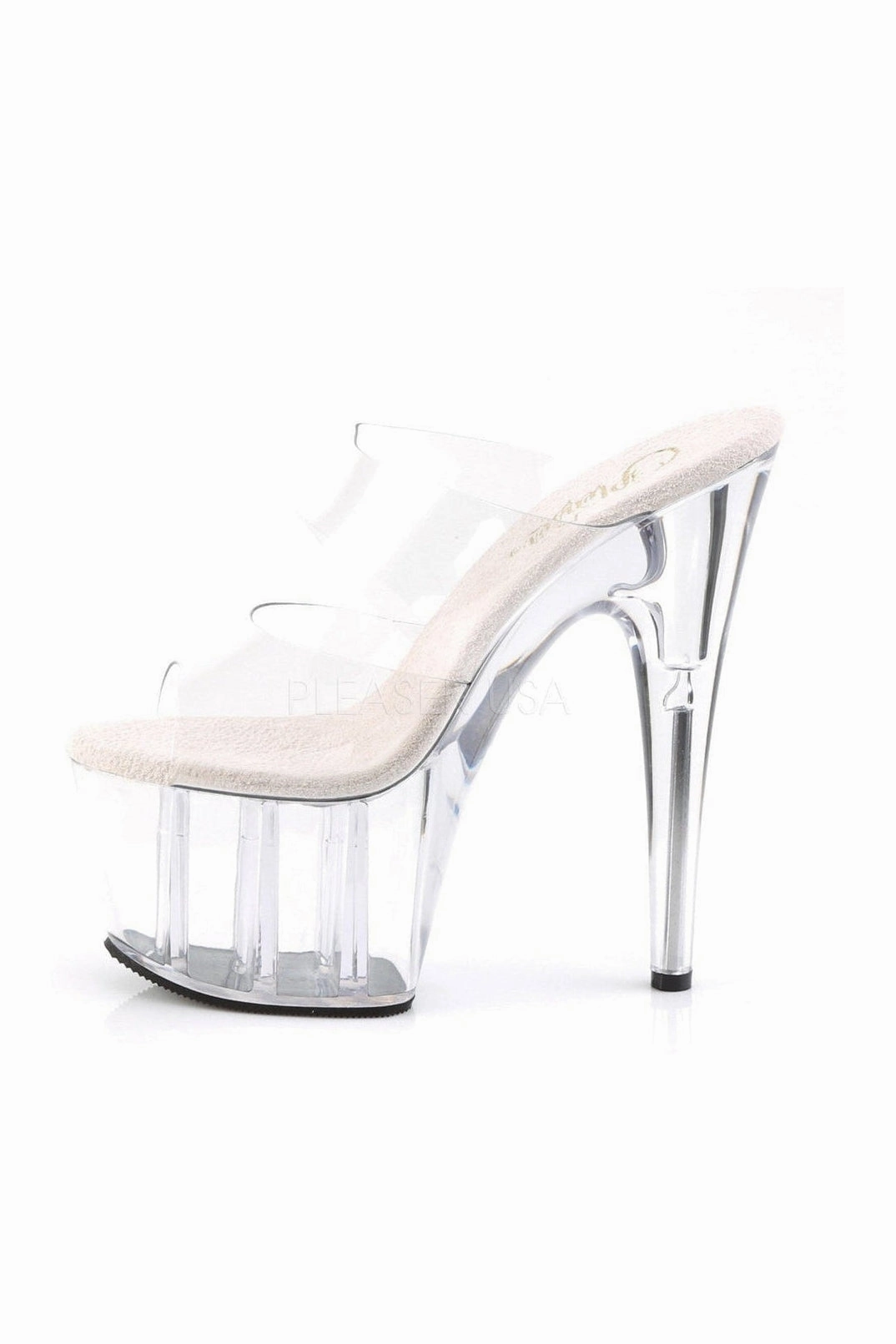 ADORE-702 Platform Slide  | Clear Vinyl