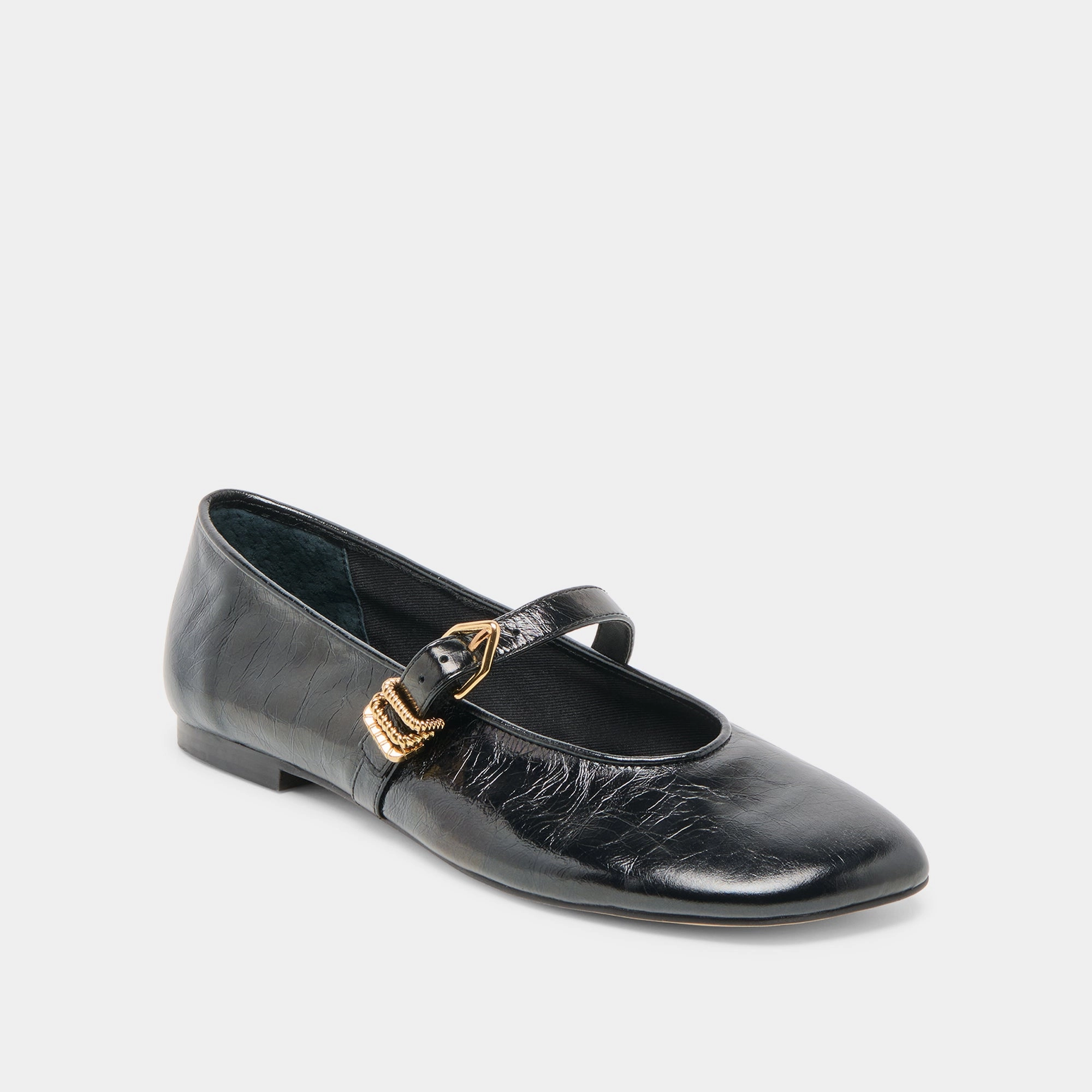 ALIZZA BALLET FLATS MIDNIGHT CRINKLE PATENT