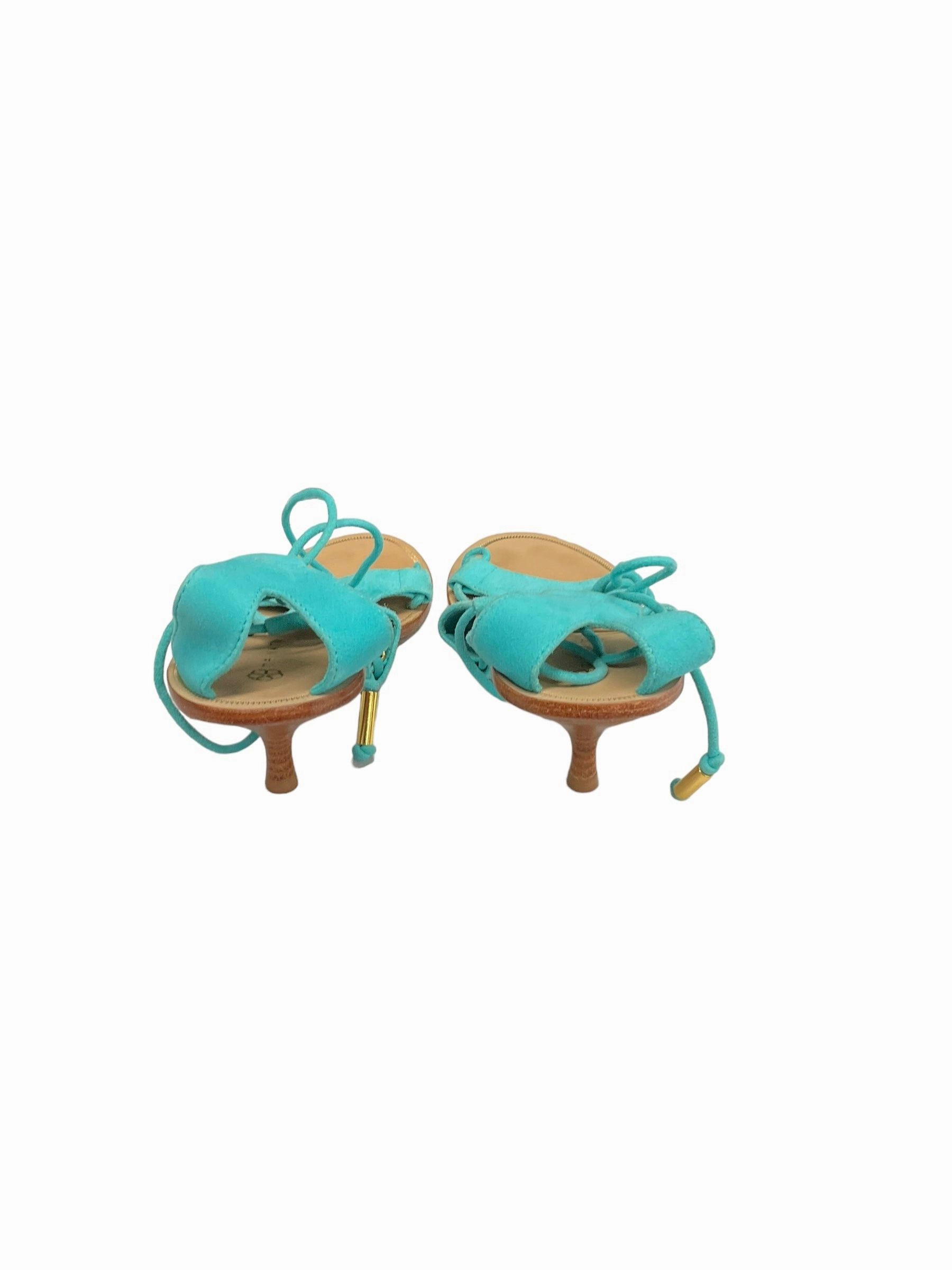 Aqua Sandals Heels Kitten Trina Turk. Size 7.5