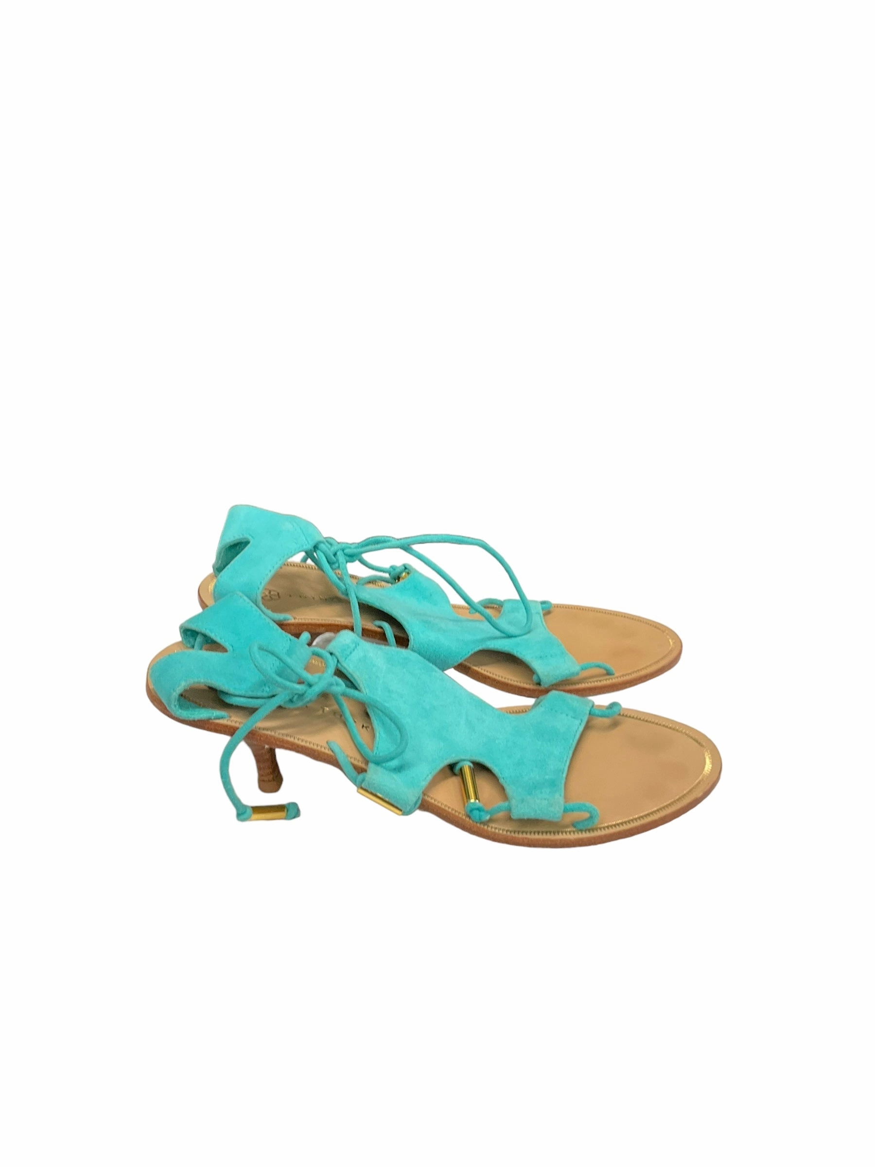 Aqua Sandals Heels Kitten Trina Turk. Size 7.5