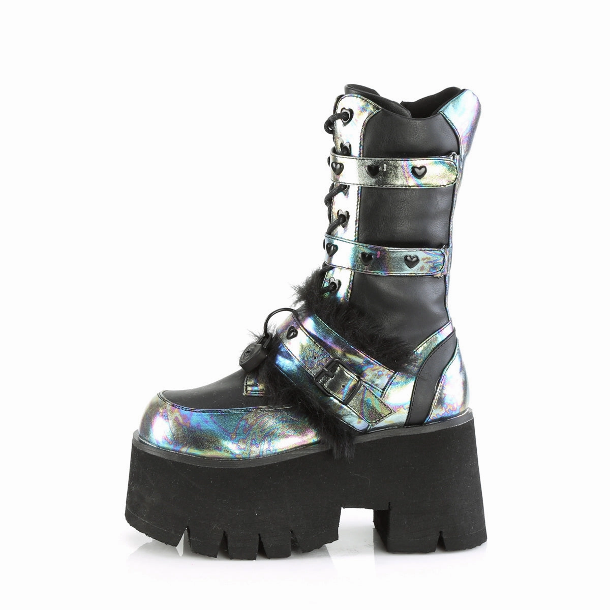 ASHES-120  Black Vegan Leather Green Multi Oil