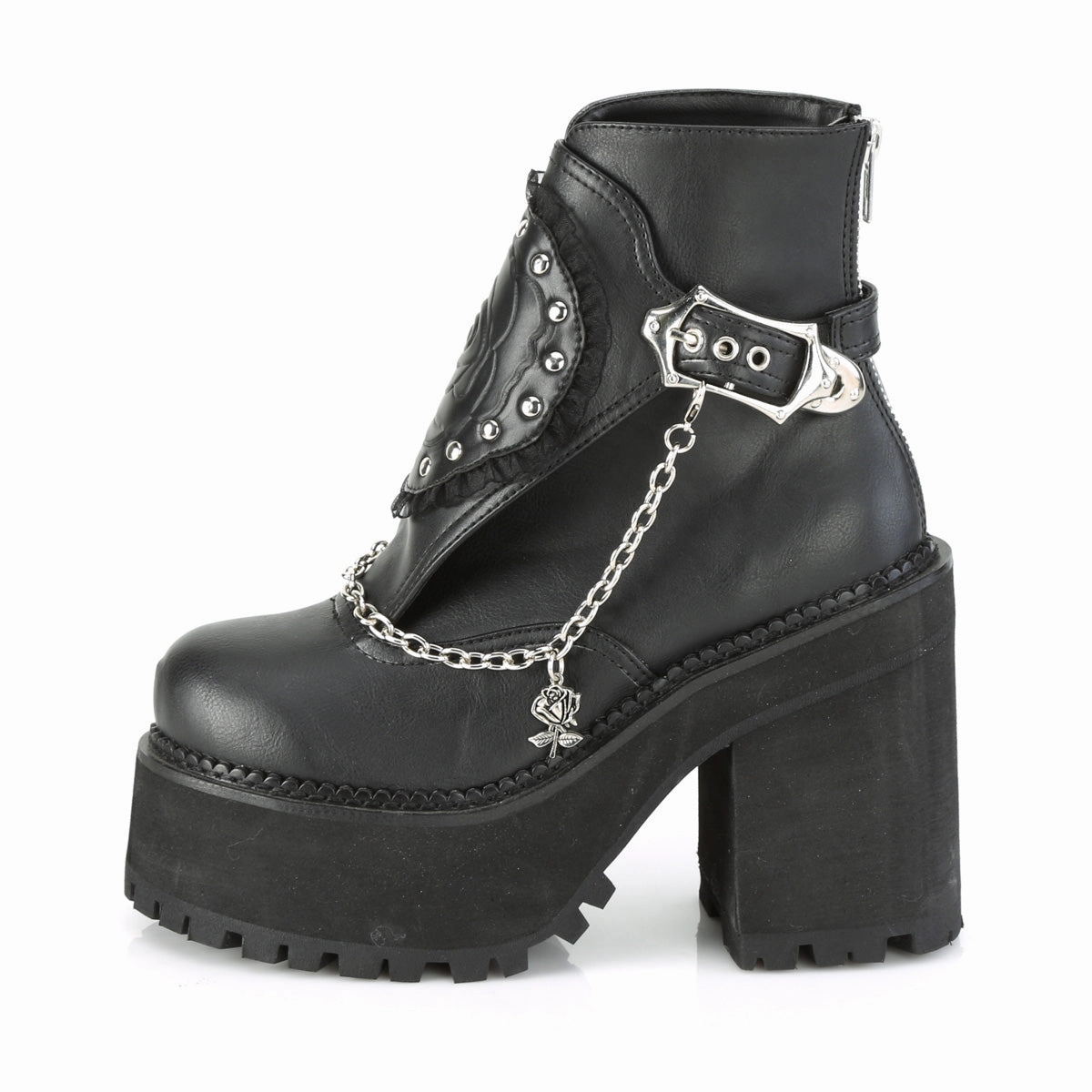 ASSAULT-55  Black Vegan Leather