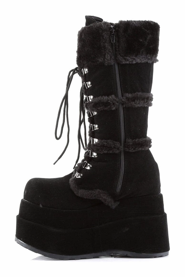 BEAR-202 Black Vegan Leather Knee Boot