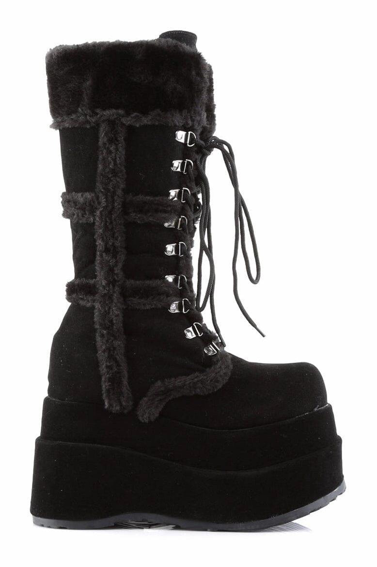 BEAR-202 Black Vegan Leather Knee Boot