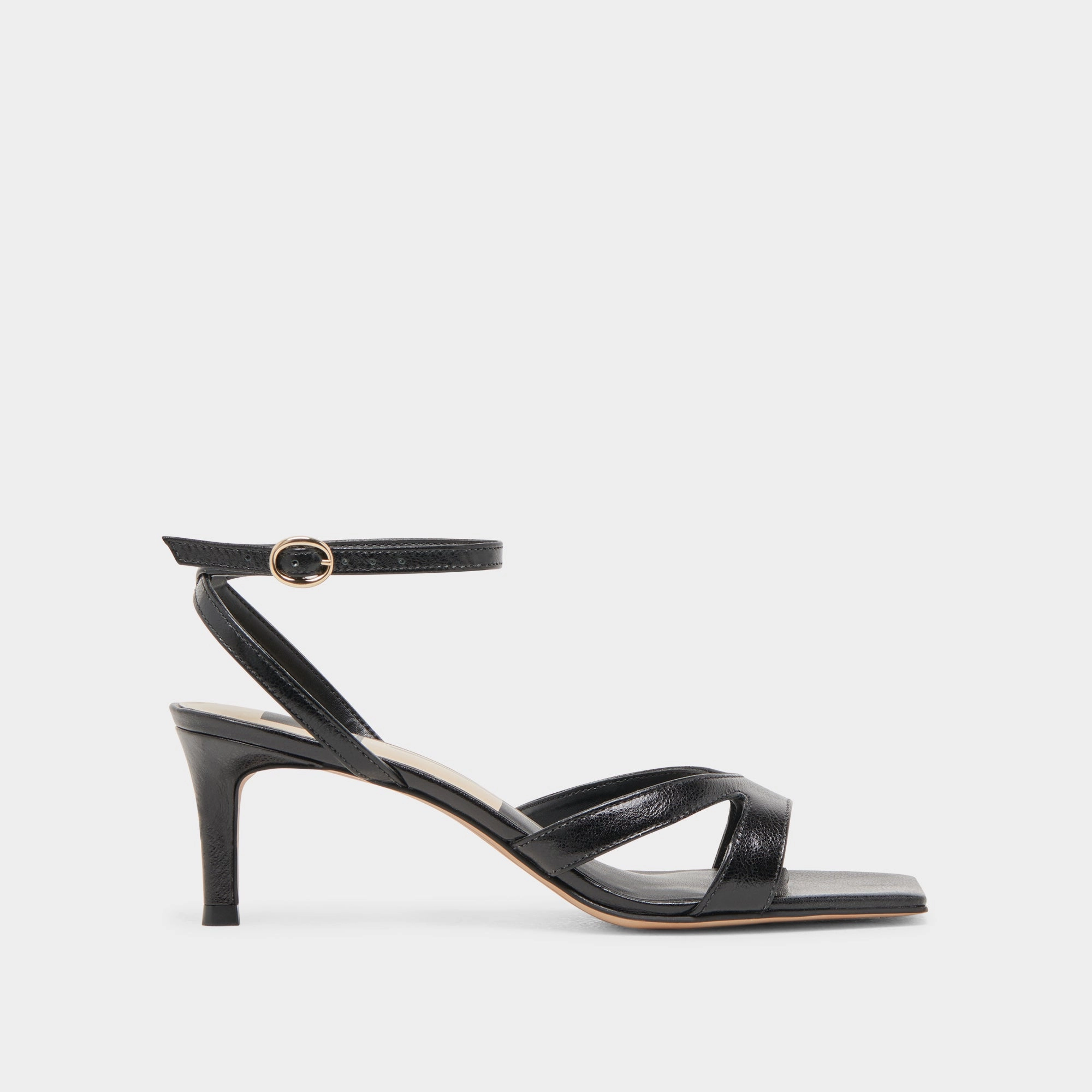 BECKI WIDE HEELS MIDNIGHT CRINKLE PATENT