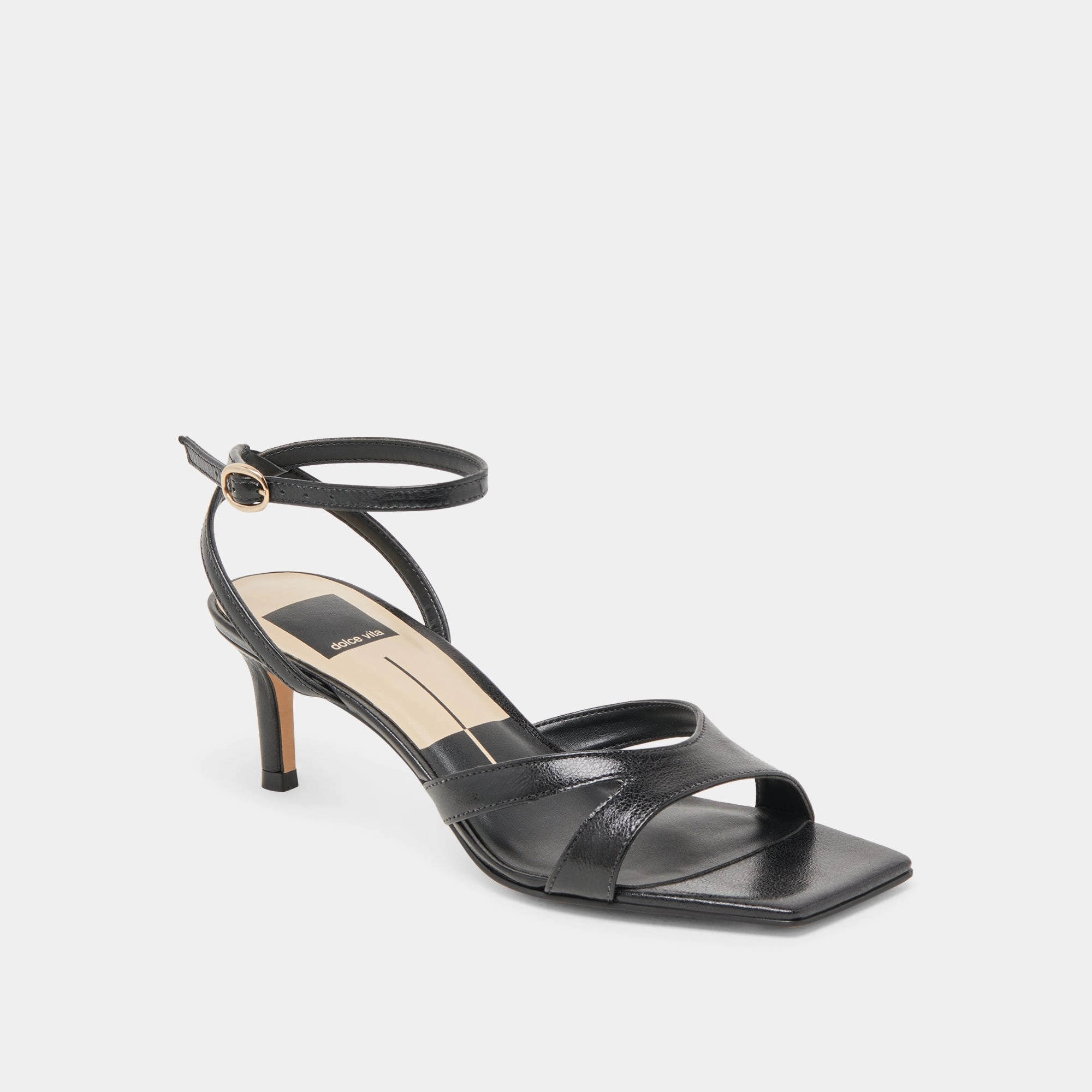 BECKI WIDE HEELS MIDNIGHT CRINKLE PATENT