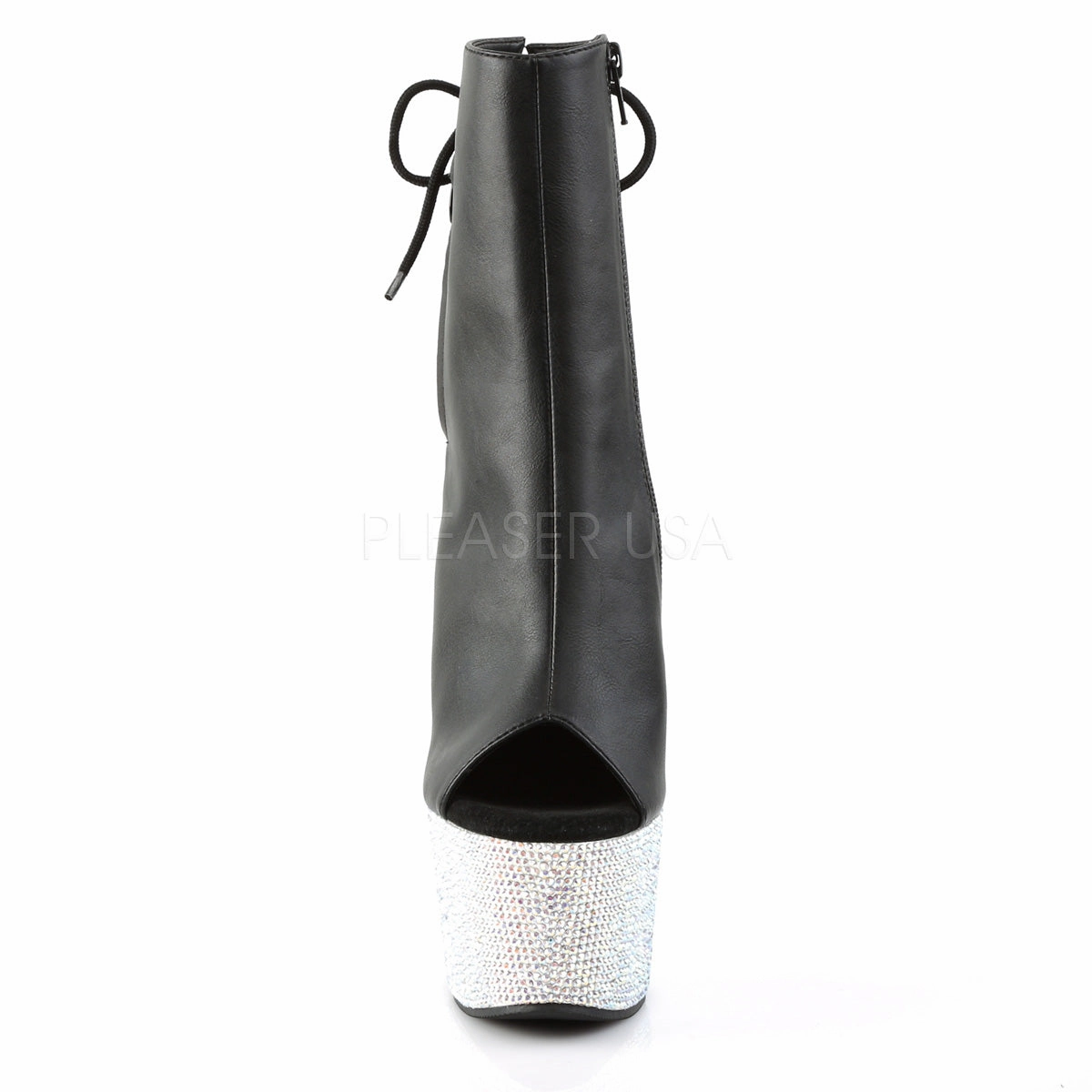 BEJEWELED-1018DM-7  Black Faux Leather/Silver Multi RS