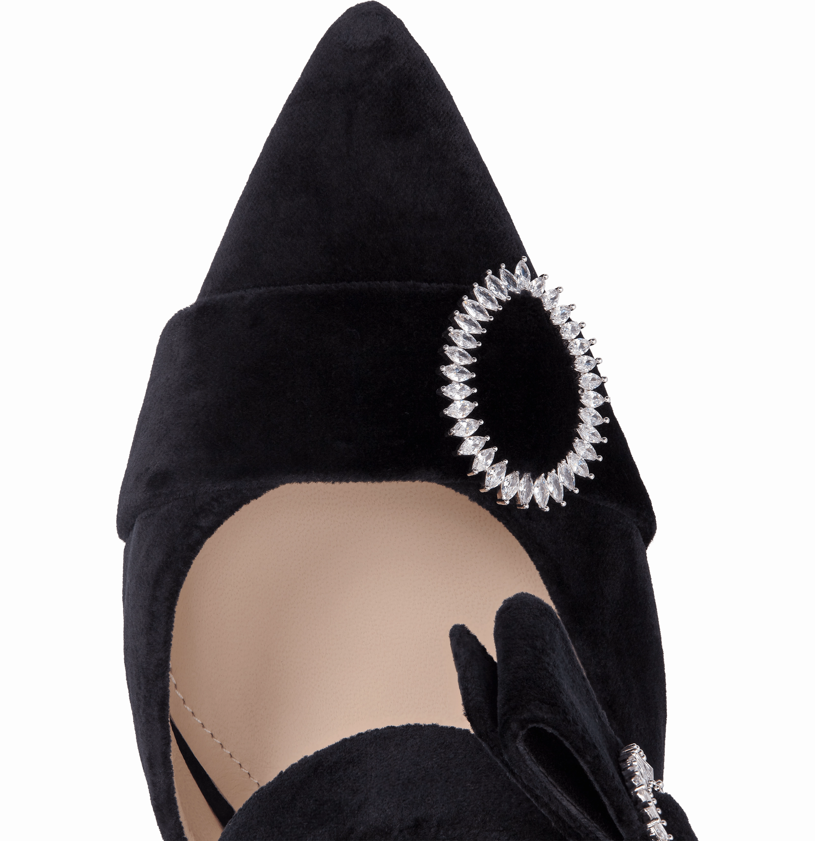 Black Velvet Bow Heel Mules