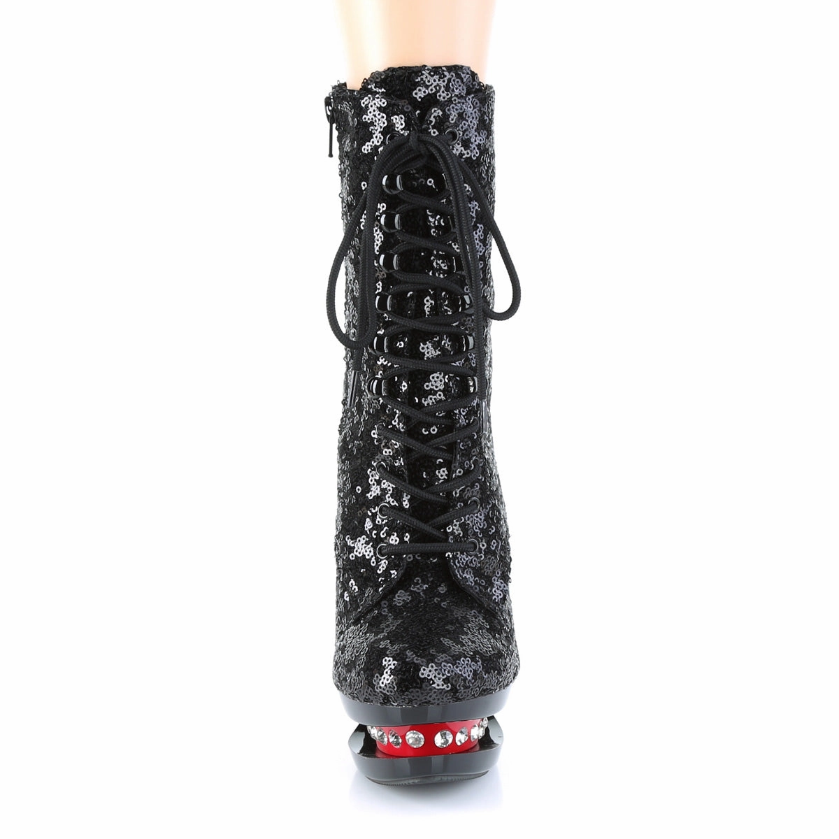 BLONDIE-R-1020  Black Sequins/Black-Red