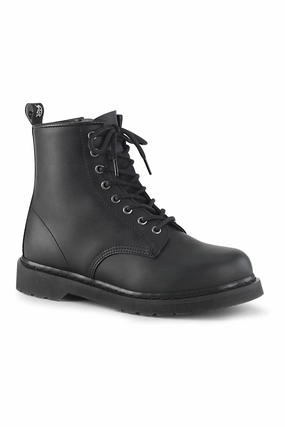BOLT-100 Black Vegan Leather Knee Boot