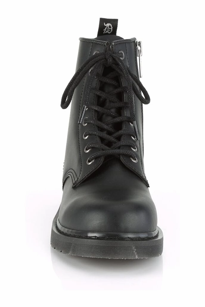 BOLT-100 Black Vegan Leather Knee Boot