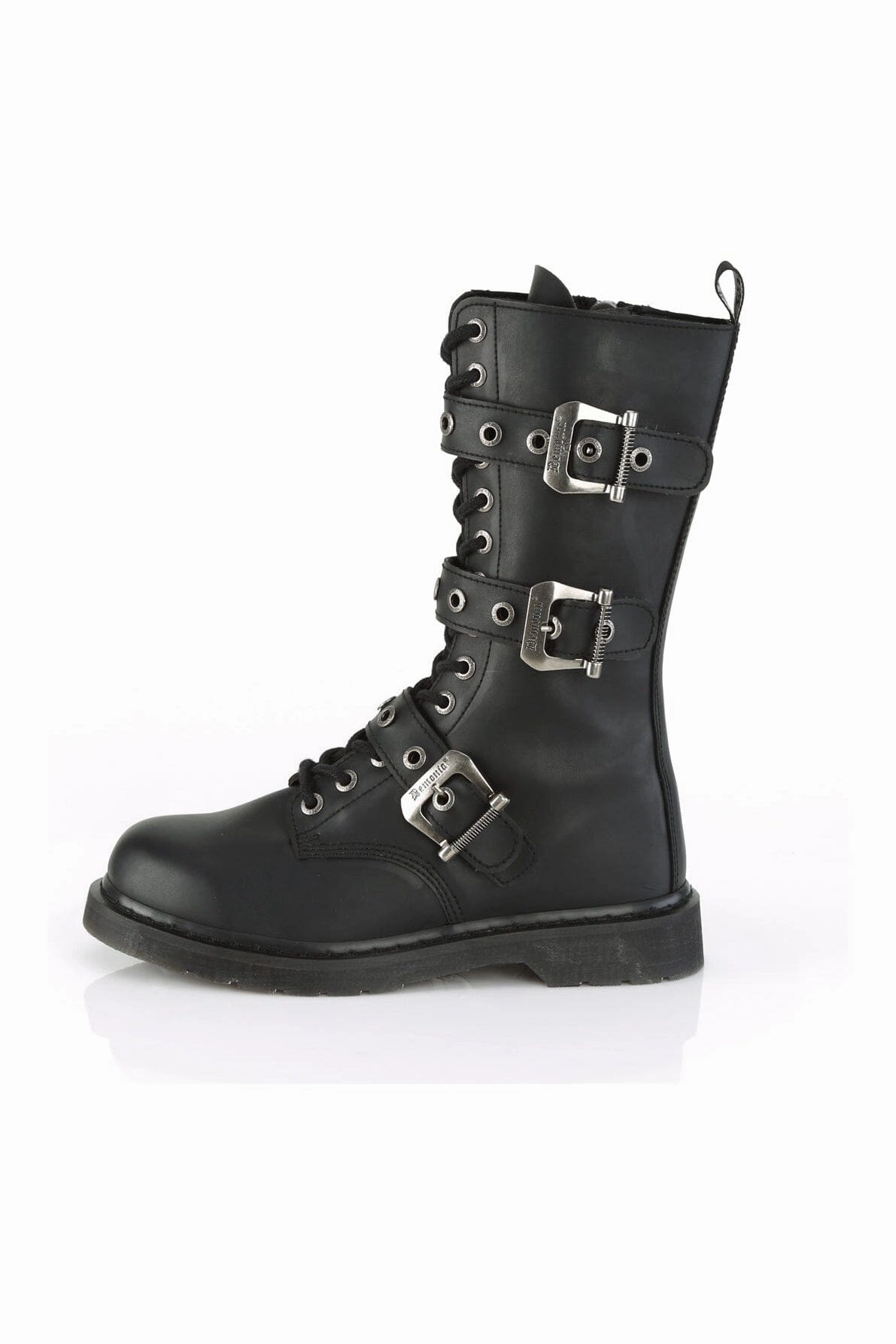 BOLT-330 Black Vegan Leather Knee Boot