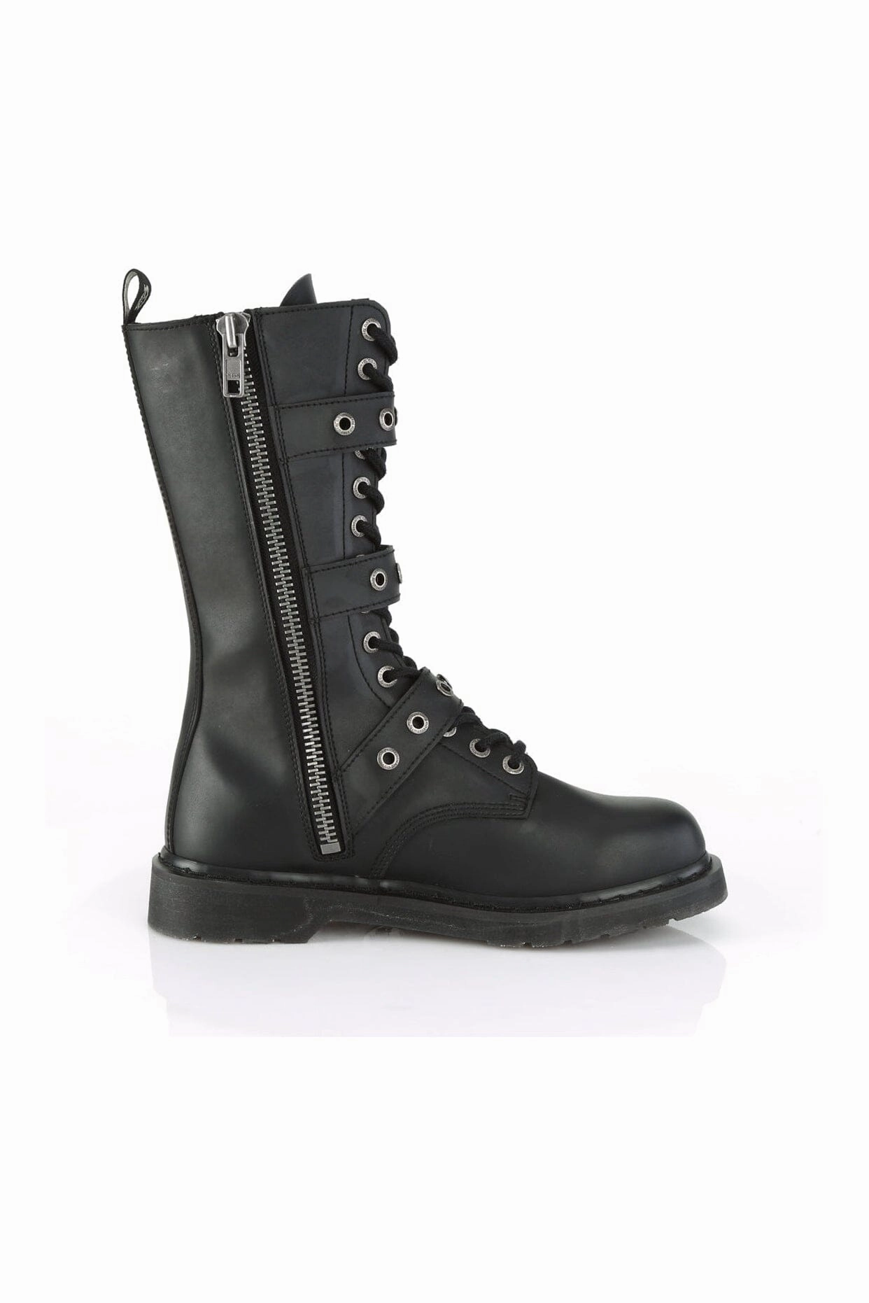 BOLT-330 Black Vegan Leather Knee Boot