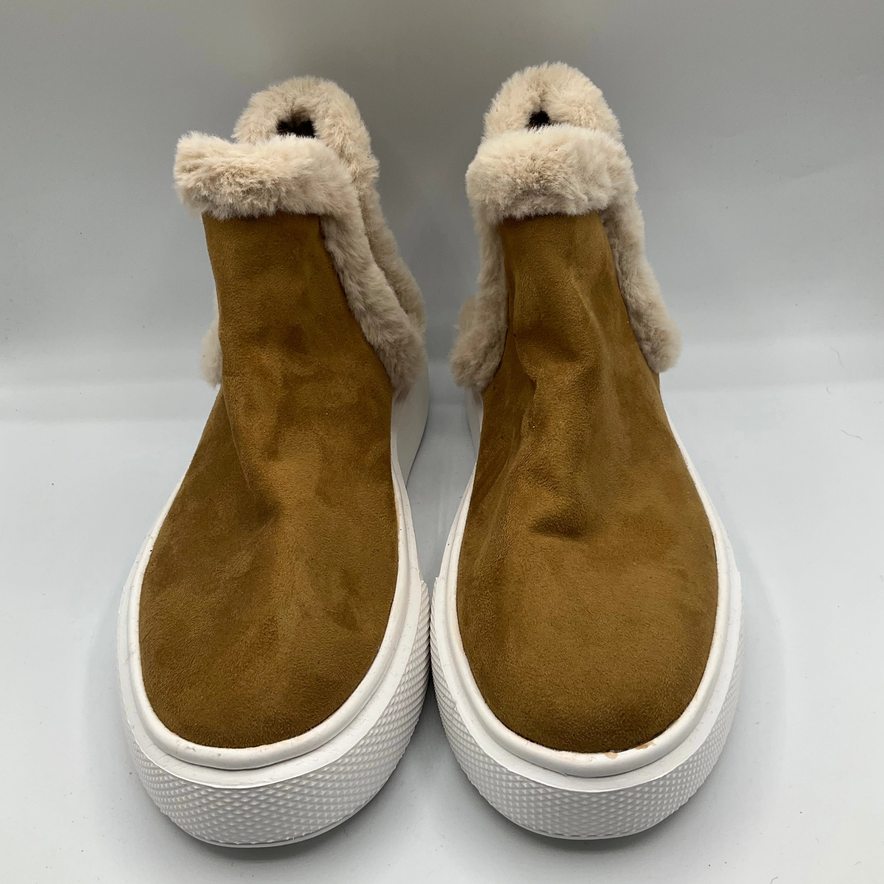 Boots Ankle Flats By Nine West In Tan, Size: 7.5