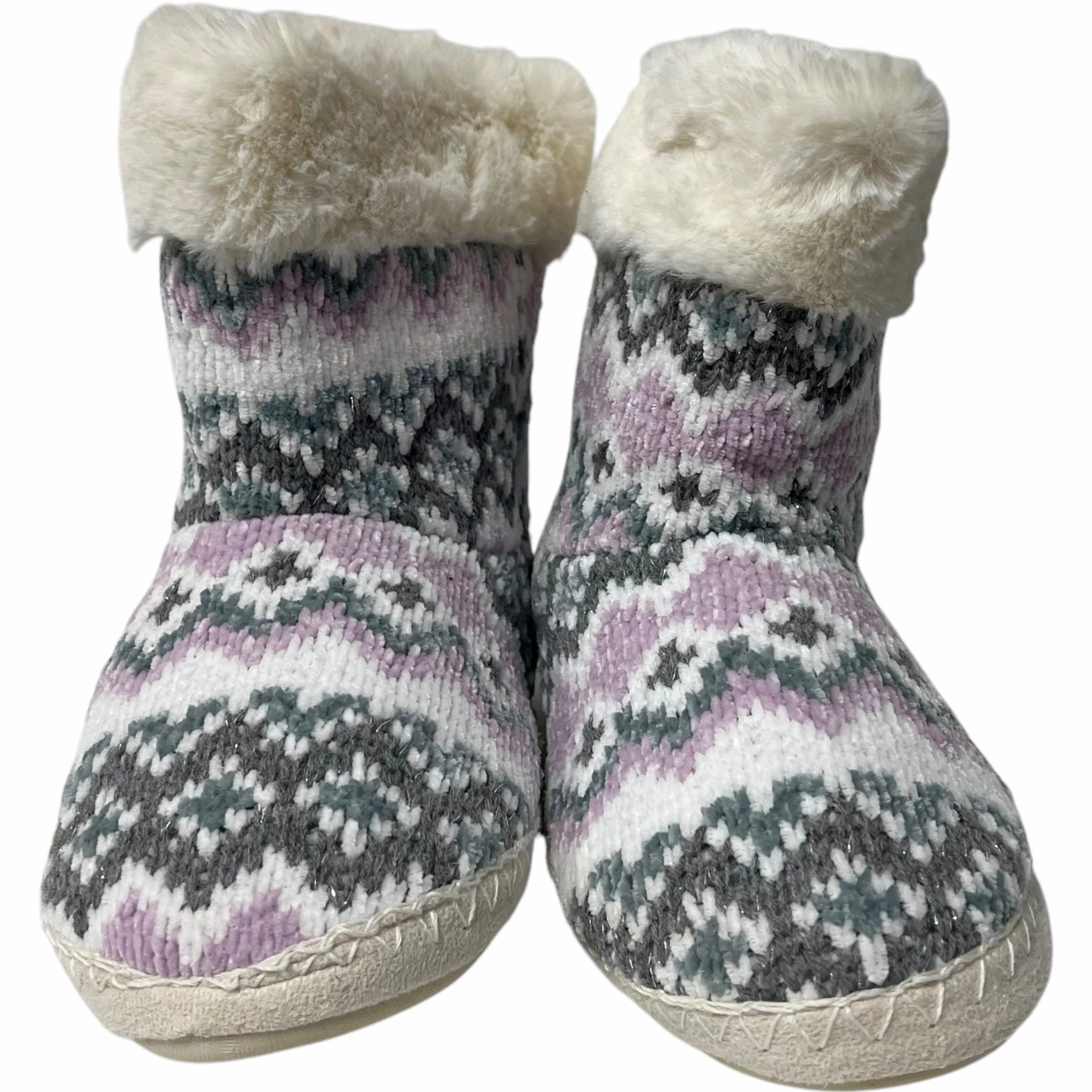 Boots Ankle Flats By Wayland Square In Grey & Purple, Size: