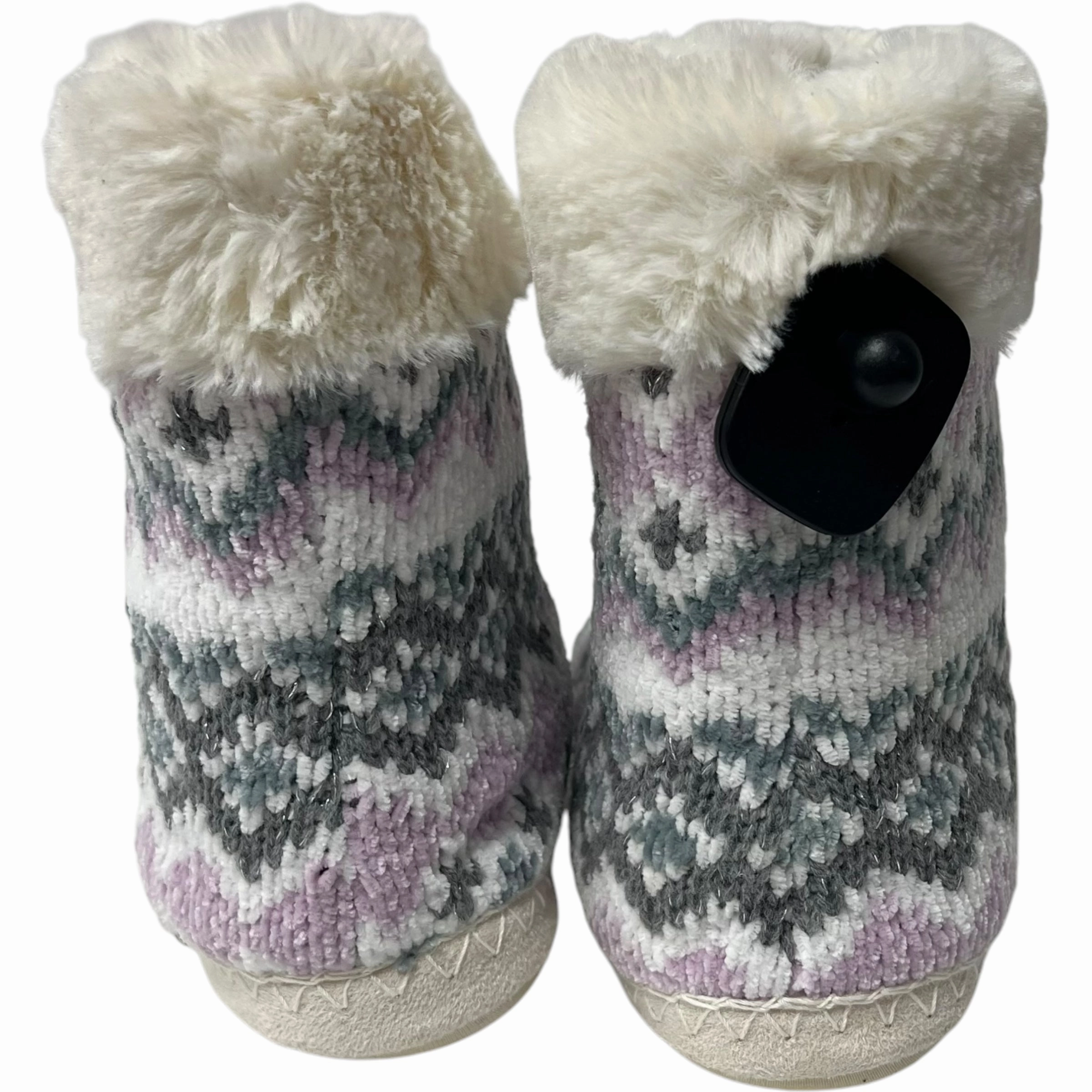 Boots Ankle Flats By Wayland Square In Grey & Purple, Size: