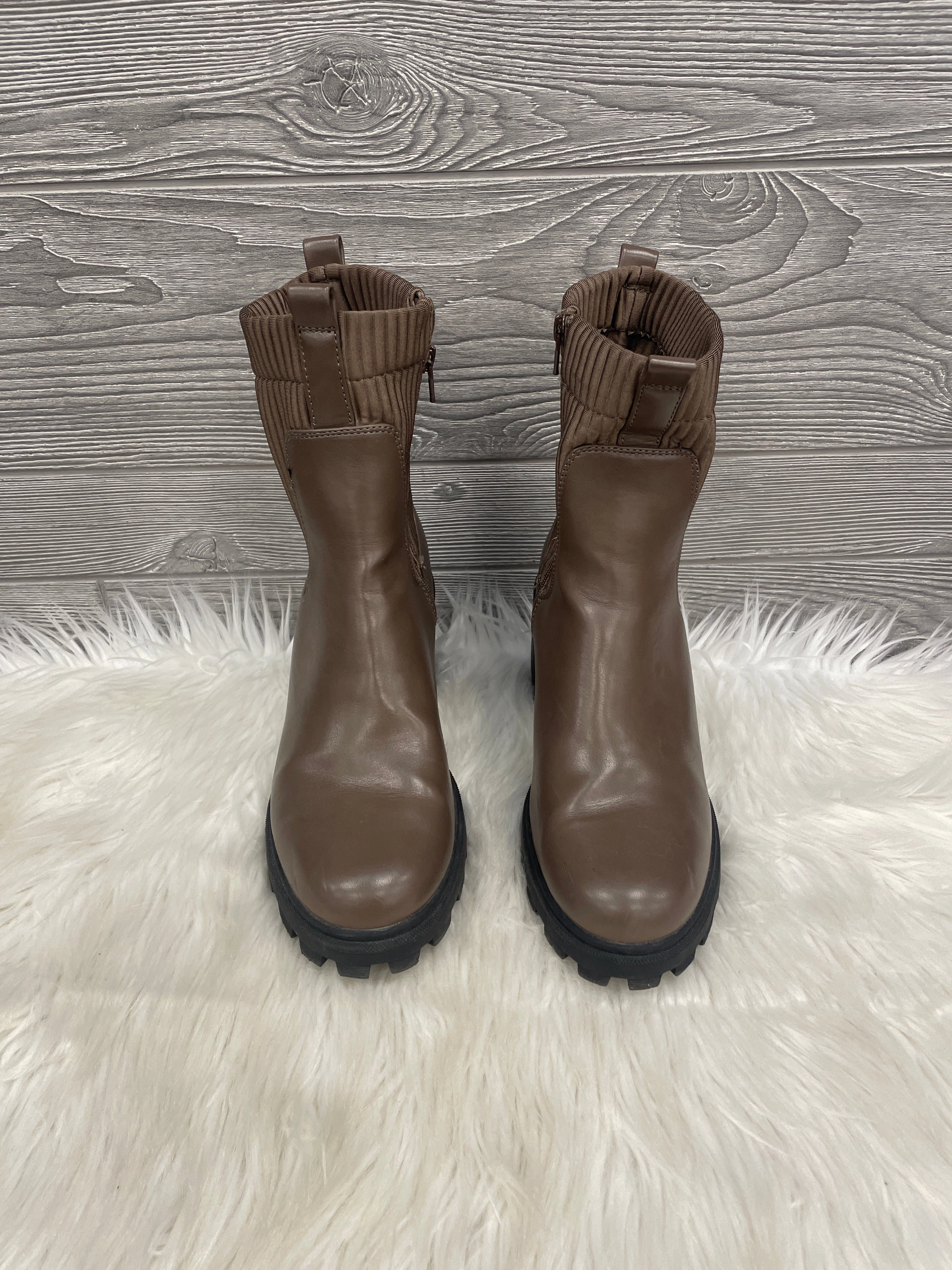 Boots Ankle Heels By A New Day In Brown, Size: 9.5