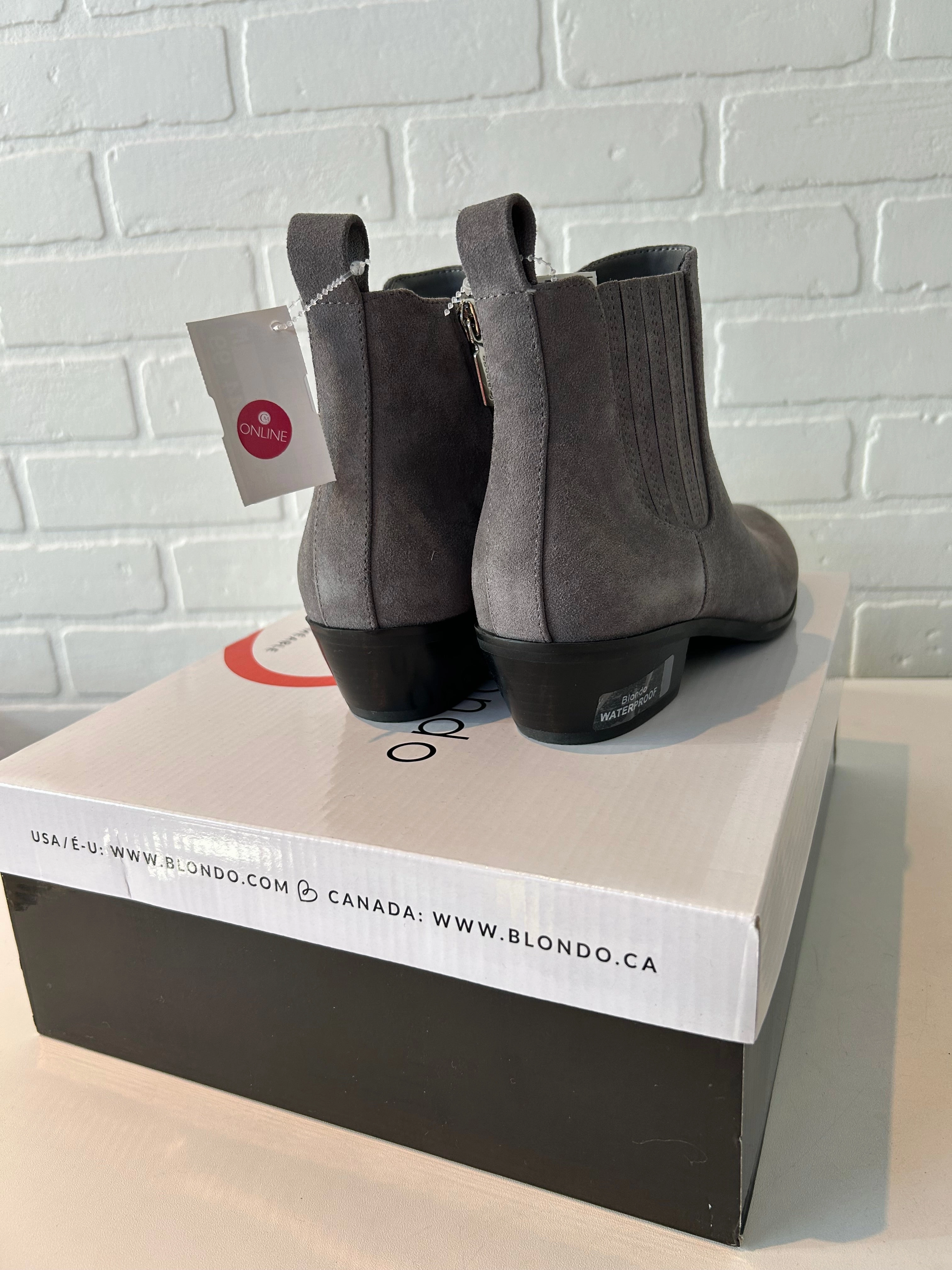 Boots Ankle Heels By Blondo In Grey, Size: 6