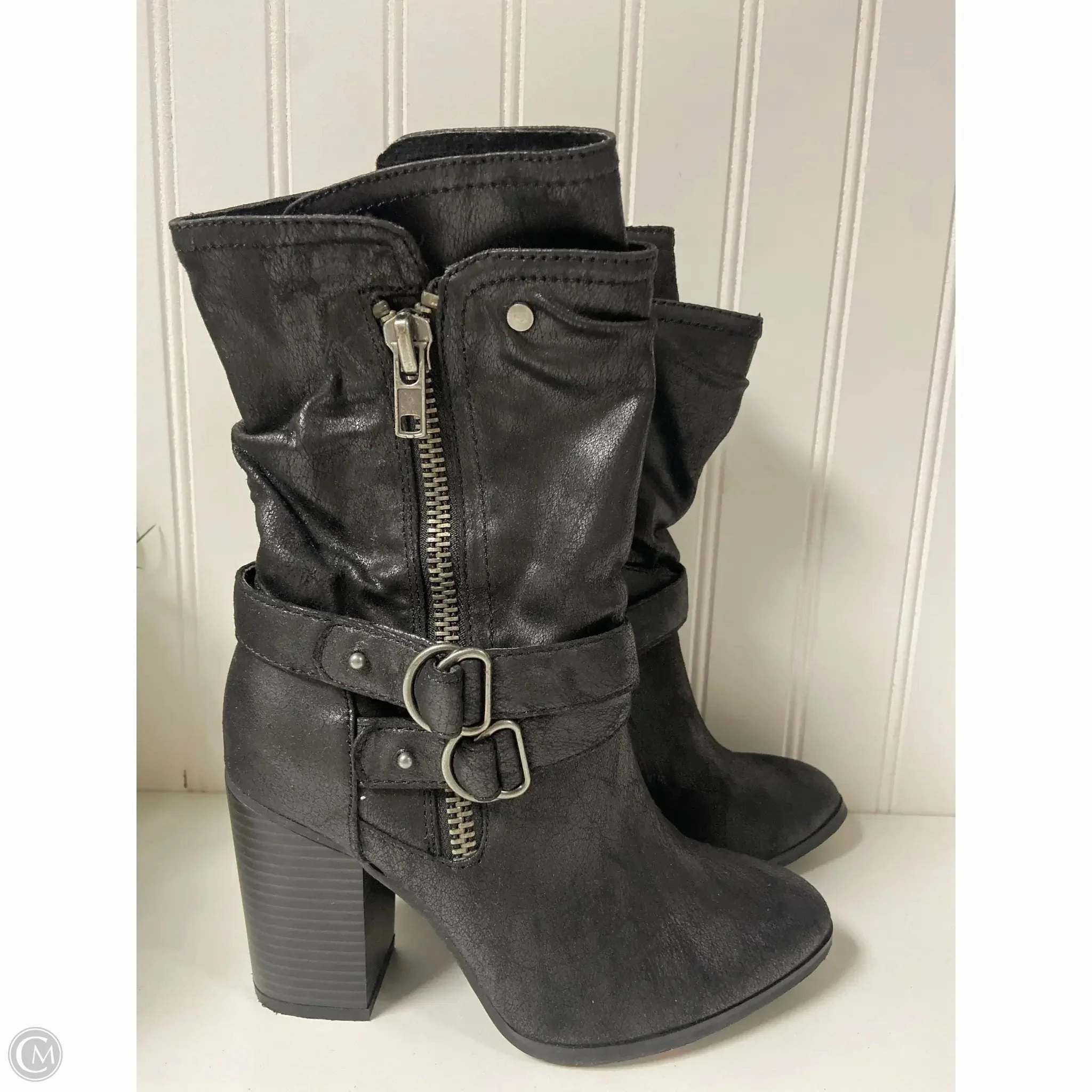 Boots Ankle Heels By Carlos Santana In Black, Size: 6.5
