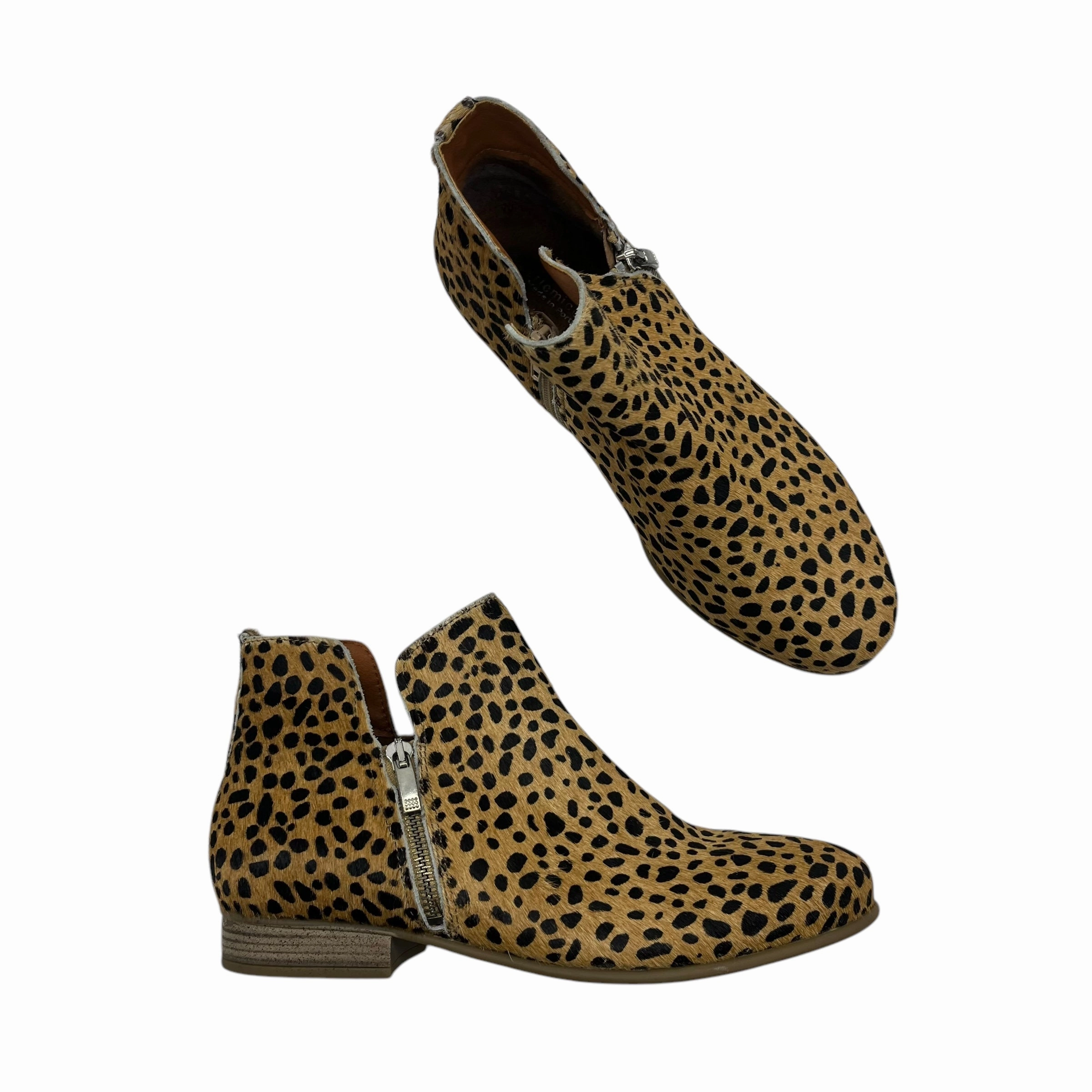 Boots Ankle Heels By Eric Michael London In Animal Print, Size:9.5