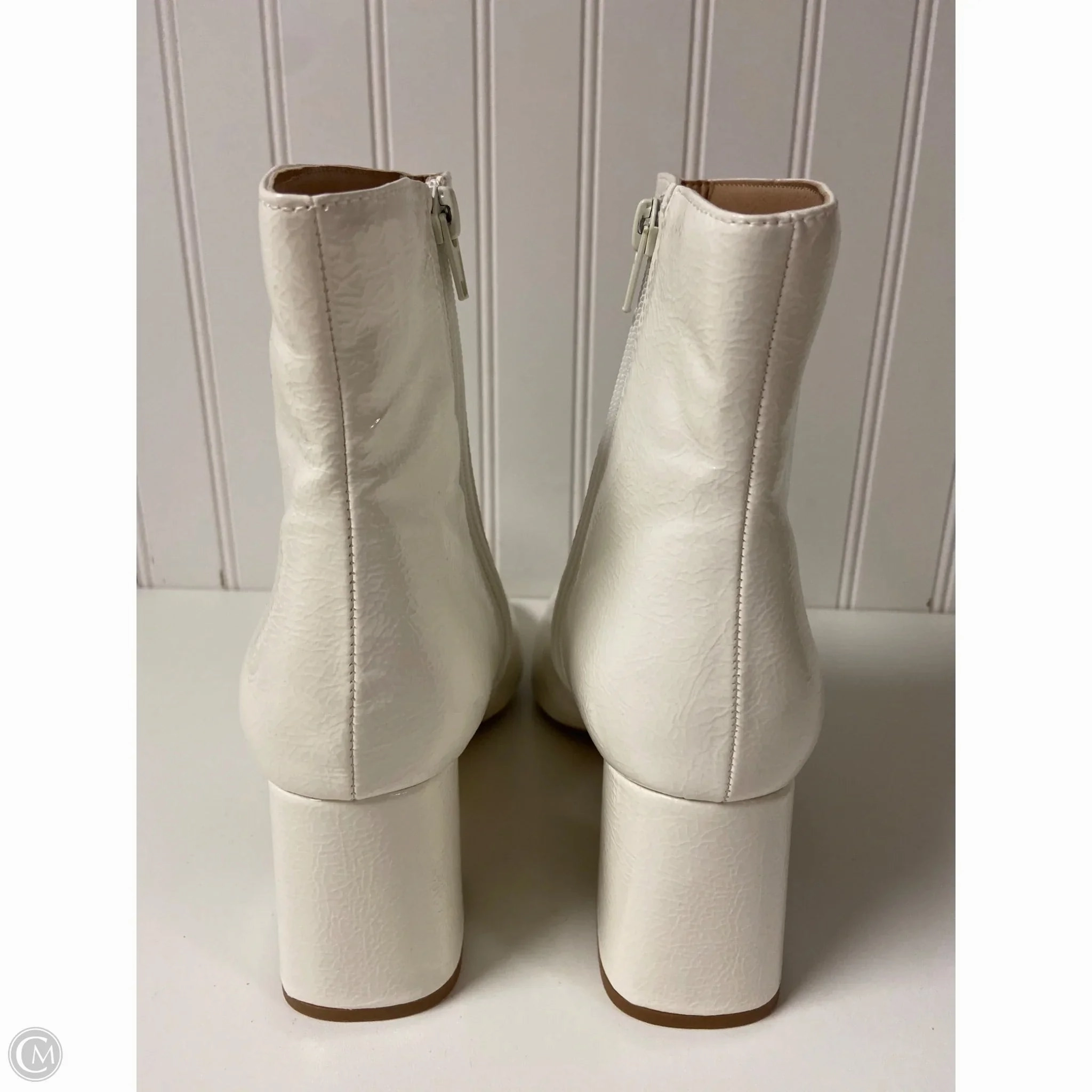 Boots Ankle Heels By Journee In White, Size: 9