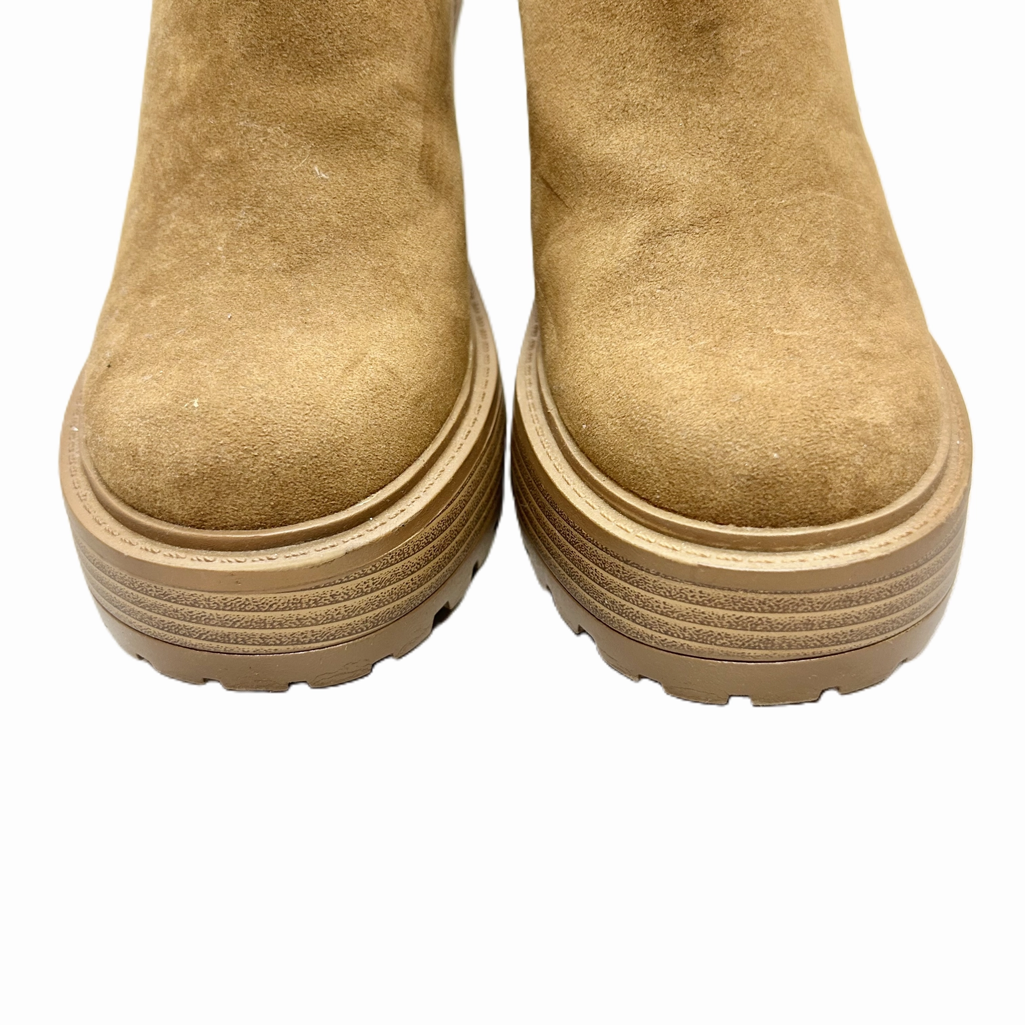 Boots Ankle Heels By Just Fab In Brown, Size: 9