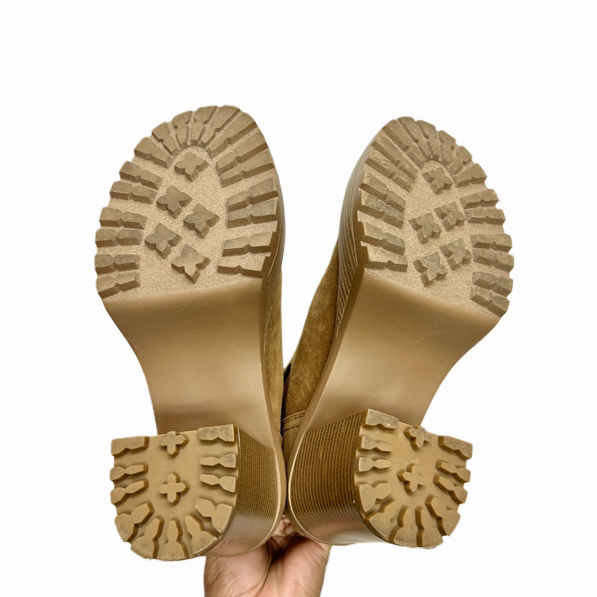 Boots Ankle Heels By Just Fab In Brown, Size: 9