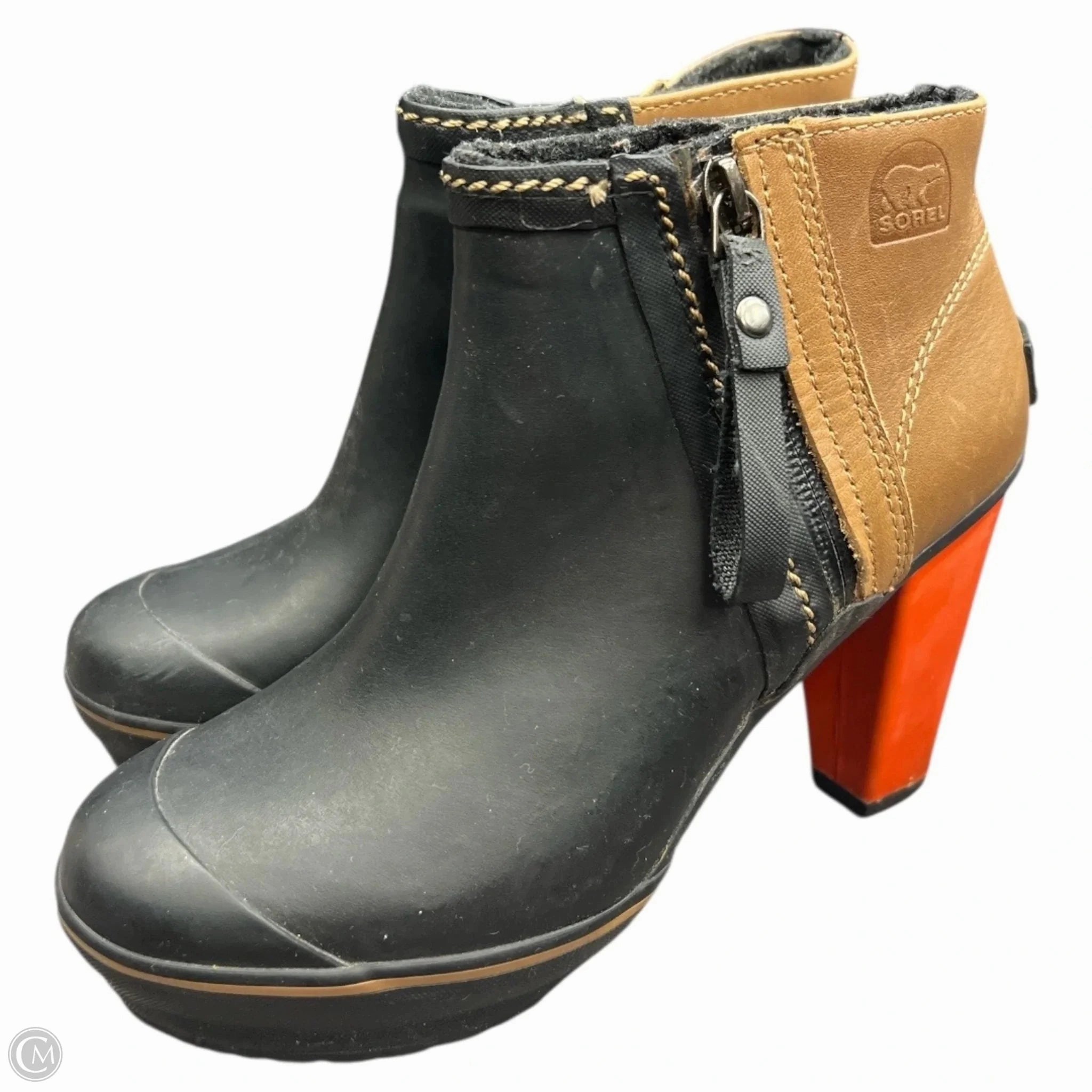 Boots Ankle Heels By Sorel In Black, Size: 6.5