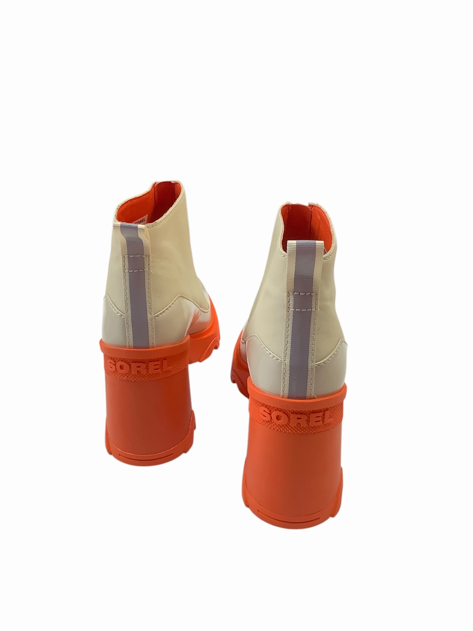 Boots Ankle Heels By Sorel In Orange & White, Size: 9.5