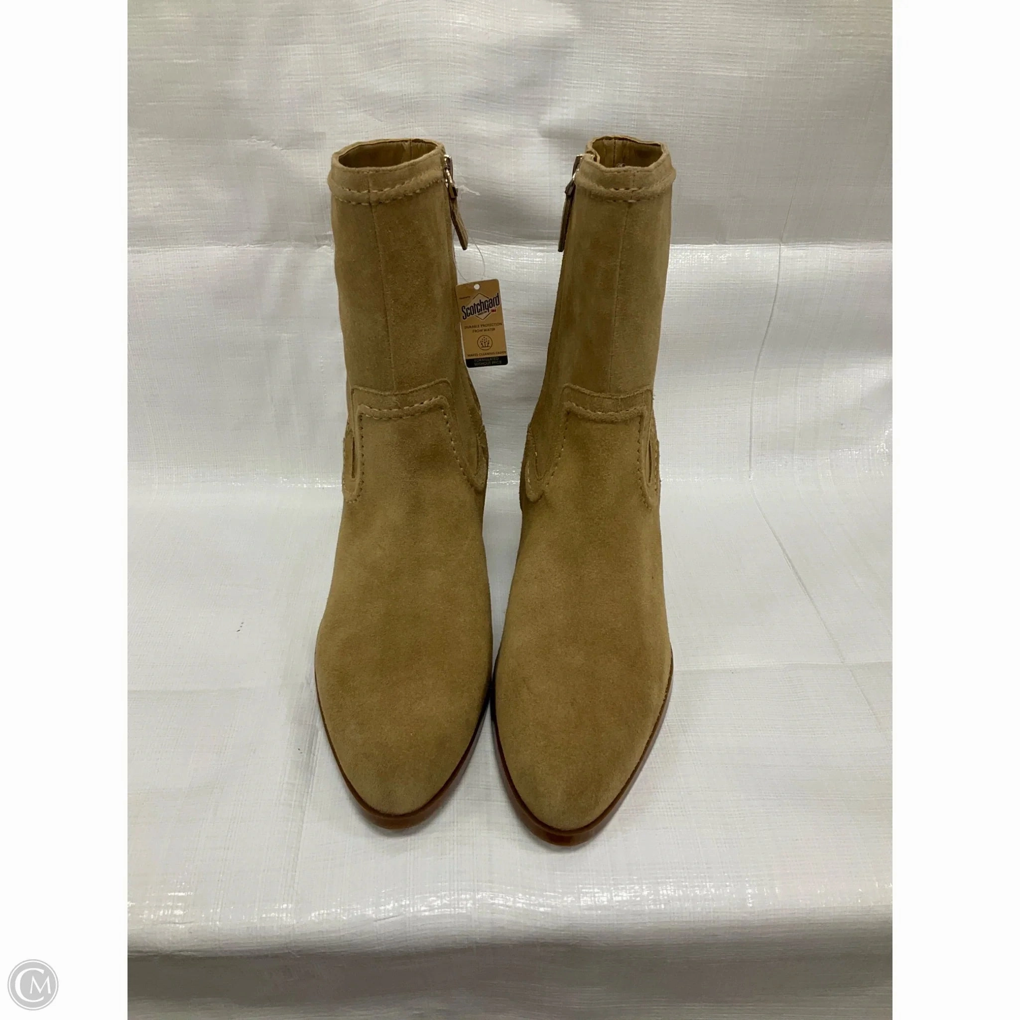Boots Ankle Heels By Vince Camuto In Beige, Size: 12