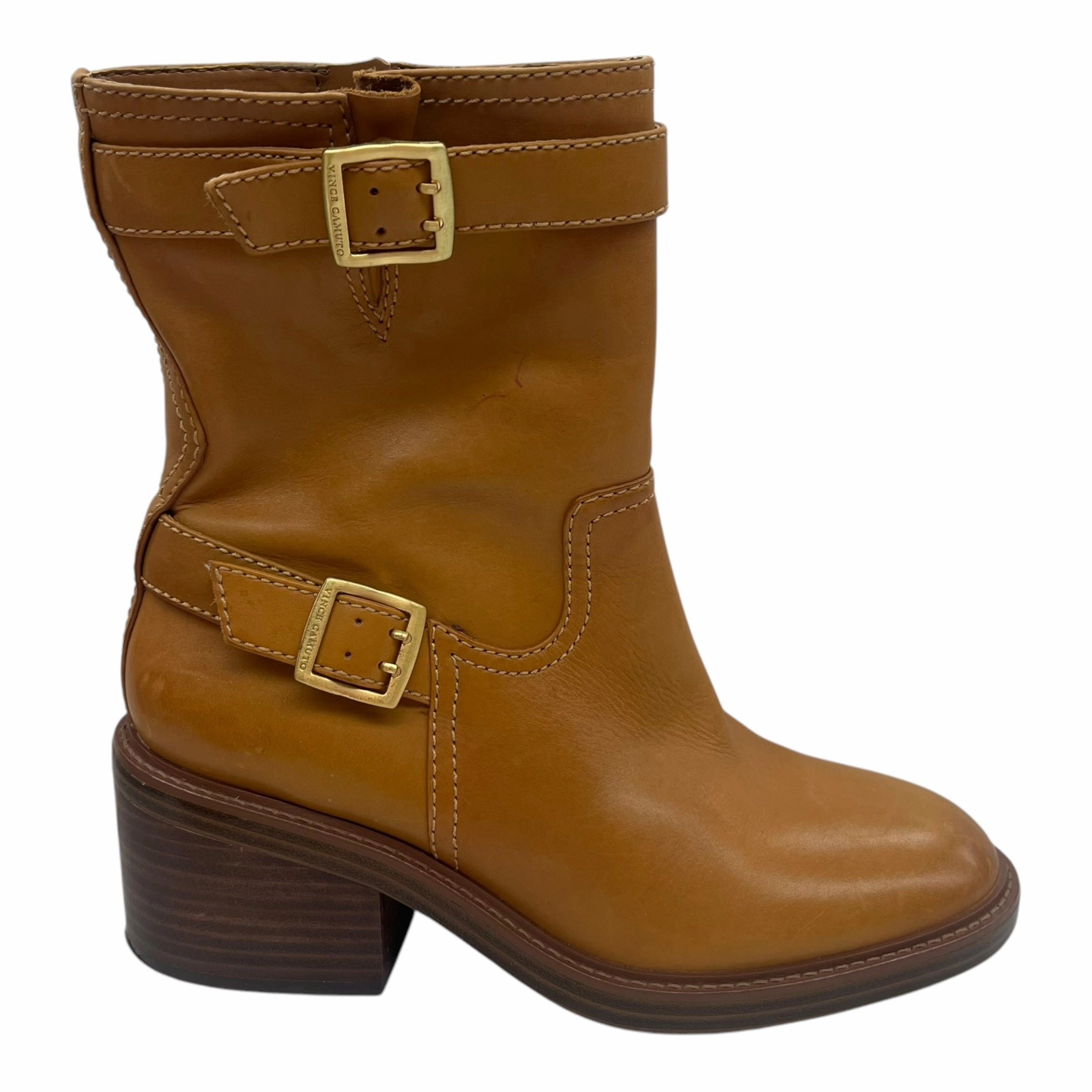 Boots Ankle Heels By Vince Camuto In Brown, Size:9