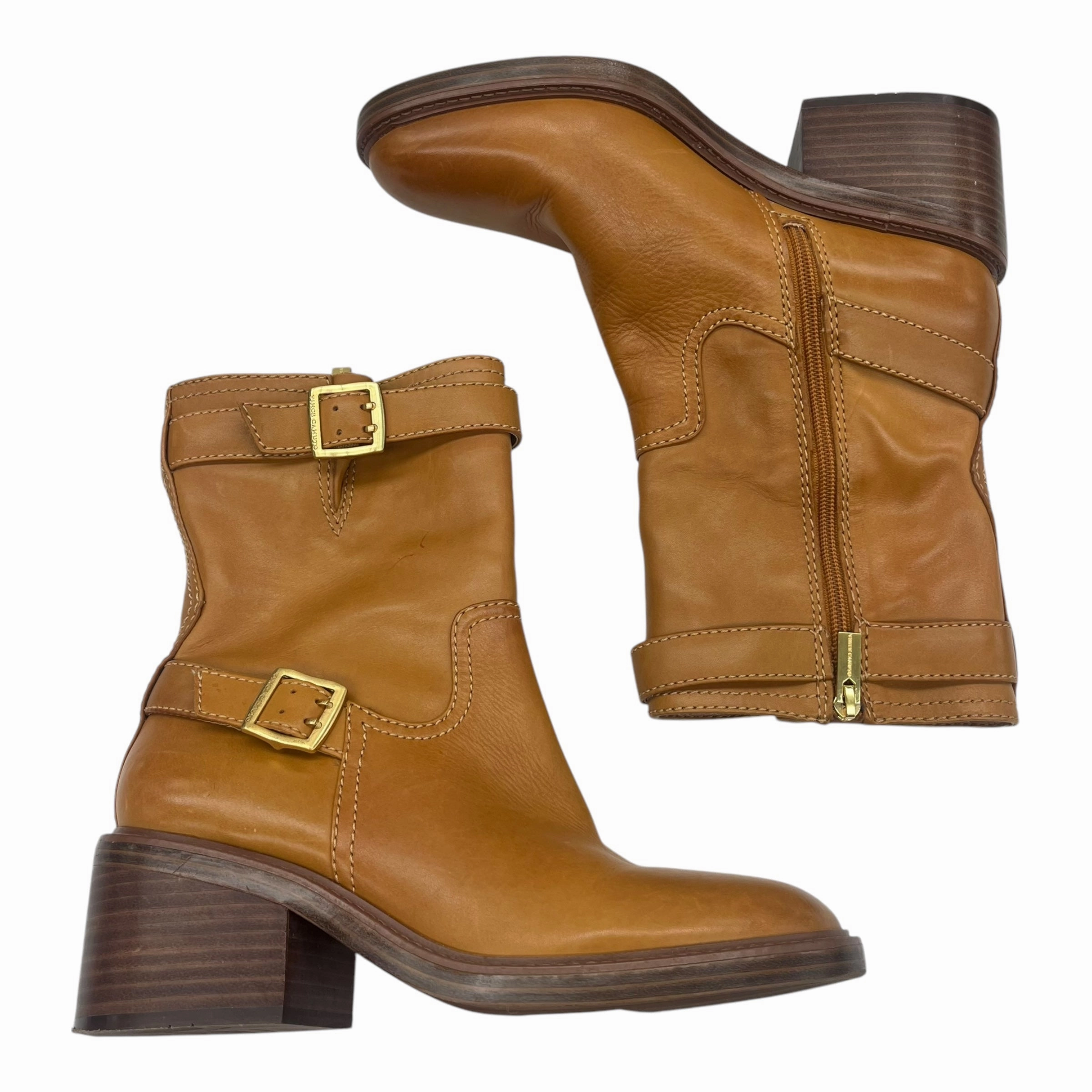 Boots Ankle Heels By Vince Camuto In Brown, Size:9