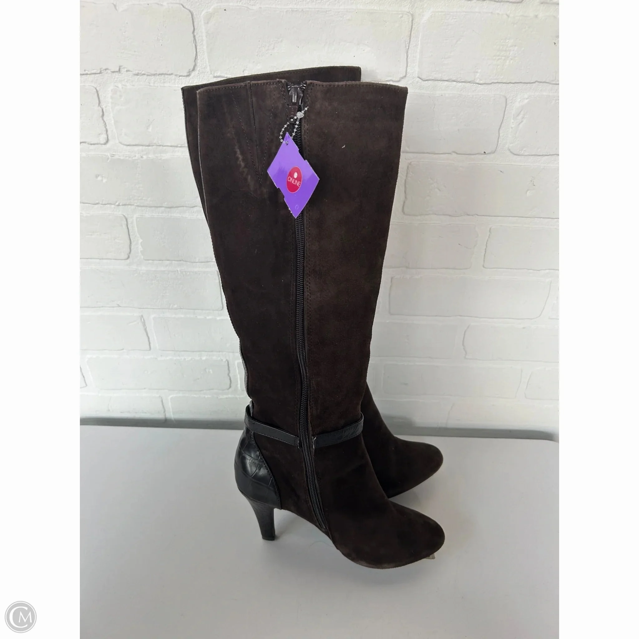 Boots Knee Heels By Alfani In Brown, Size: 6.5