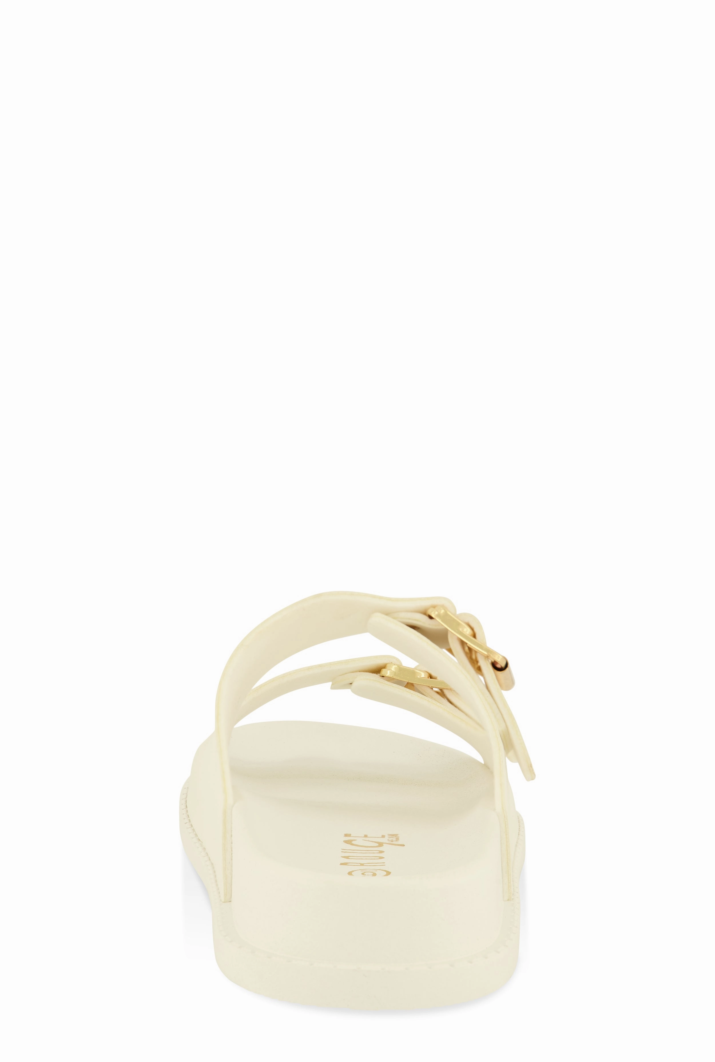 Buckle Detail Double Band Footbed Sandals