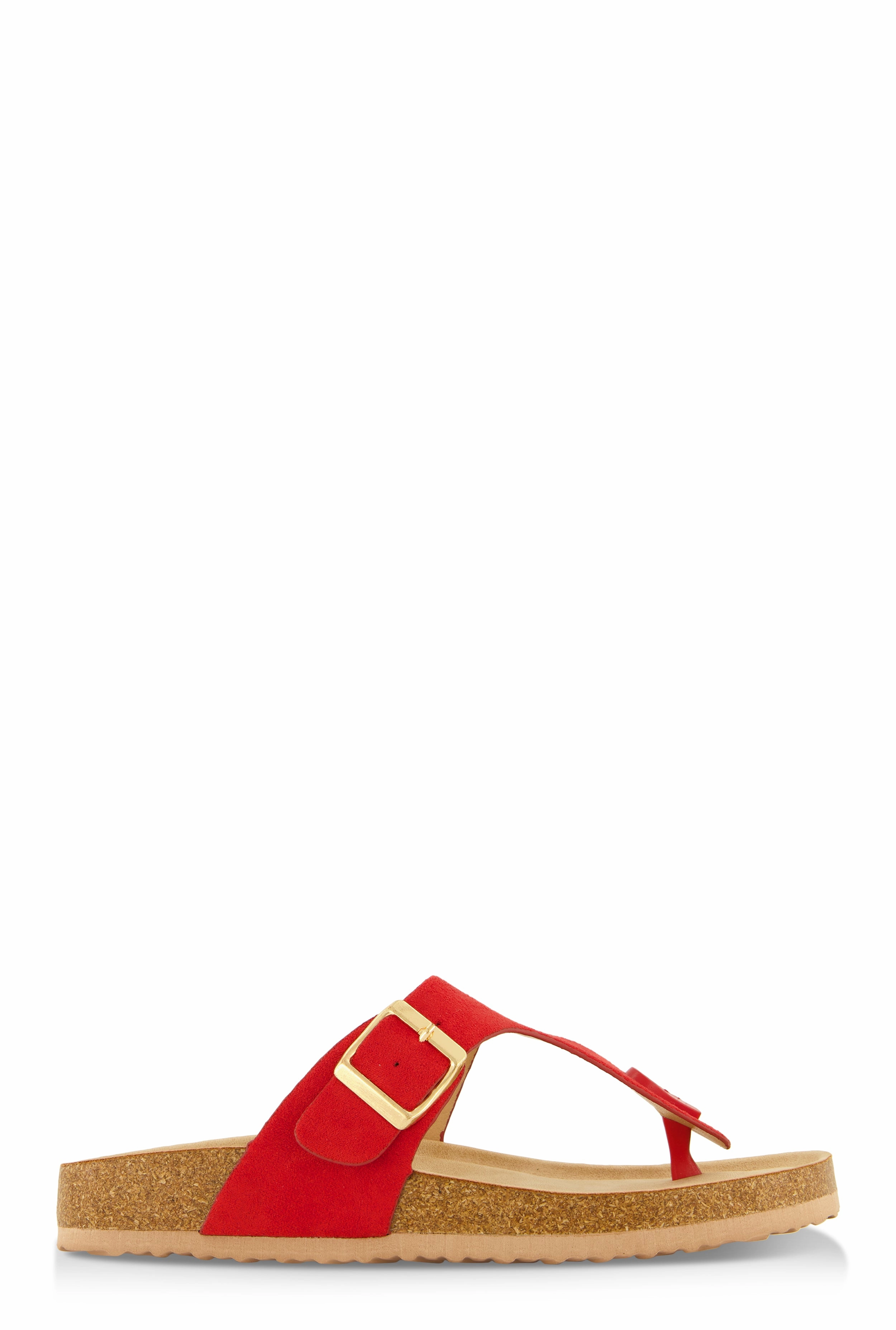 Buckle Detail Thong Footbed Sandals