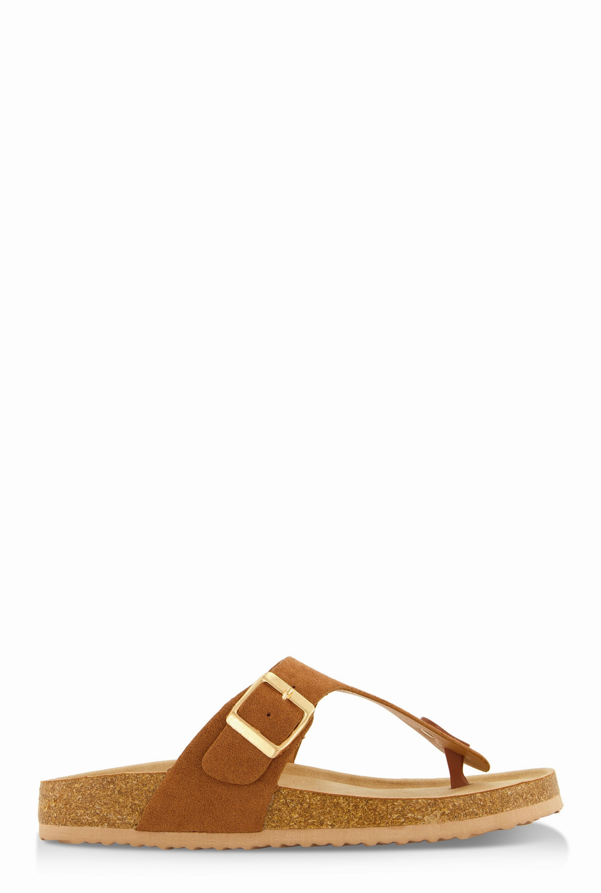 Buckle Detail Thong Footbed Sandals