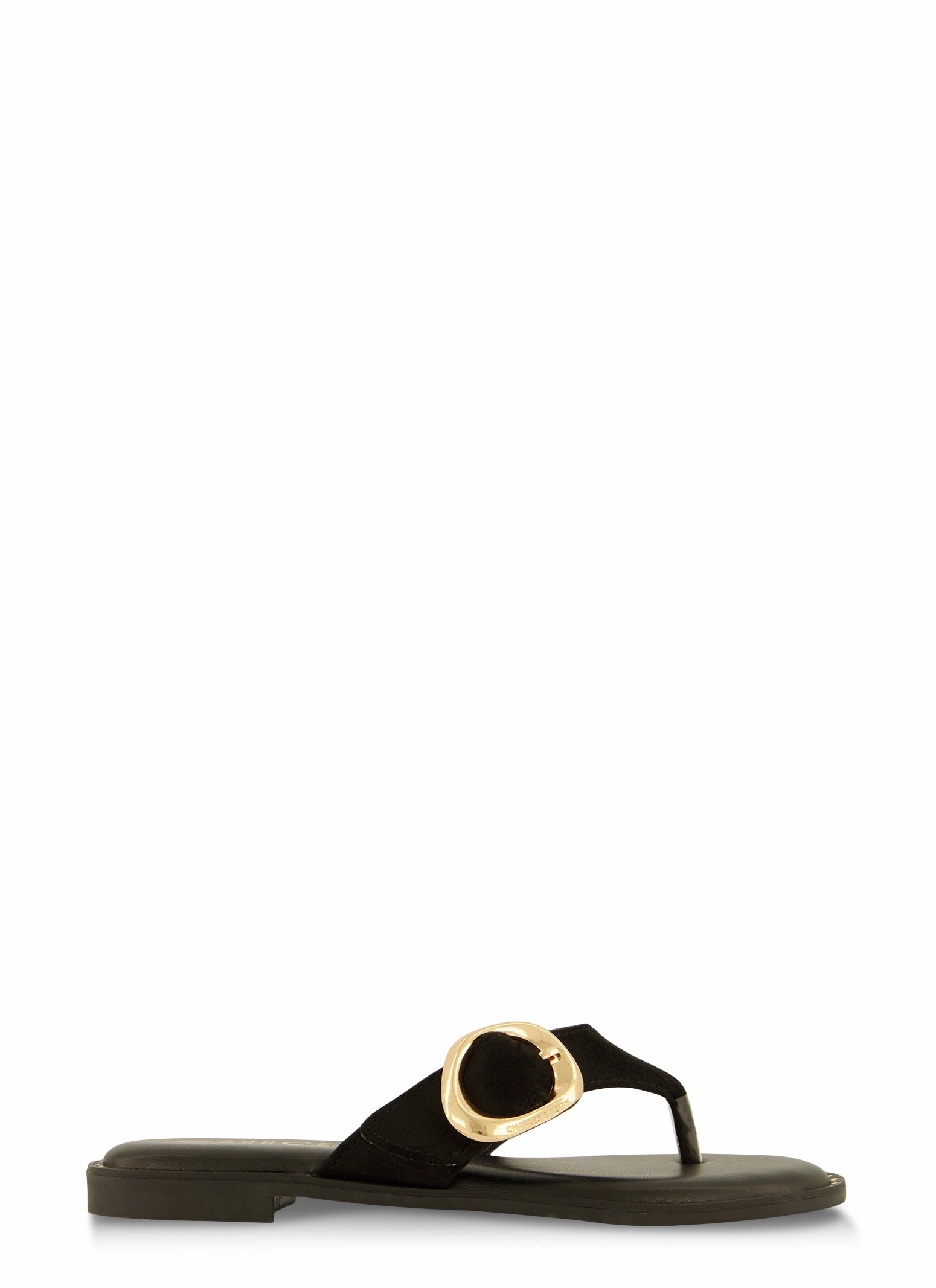 Buckle Detail Thong Slide Sandals