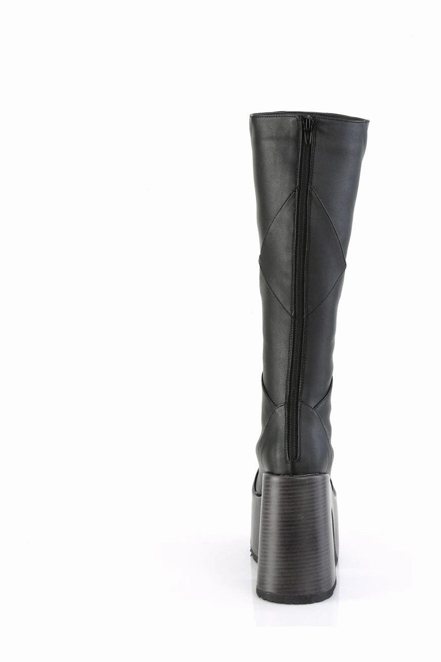 CAMEL-280 Black Vegan Leather Knee Boot